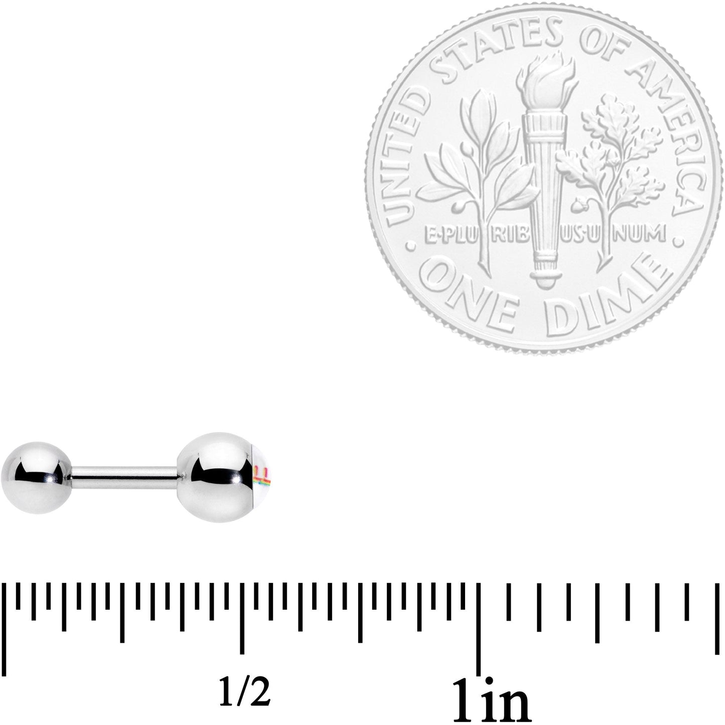 16 Gauge 1/4 Rainbow Text Gay Pride Cartilage Tragus Earring