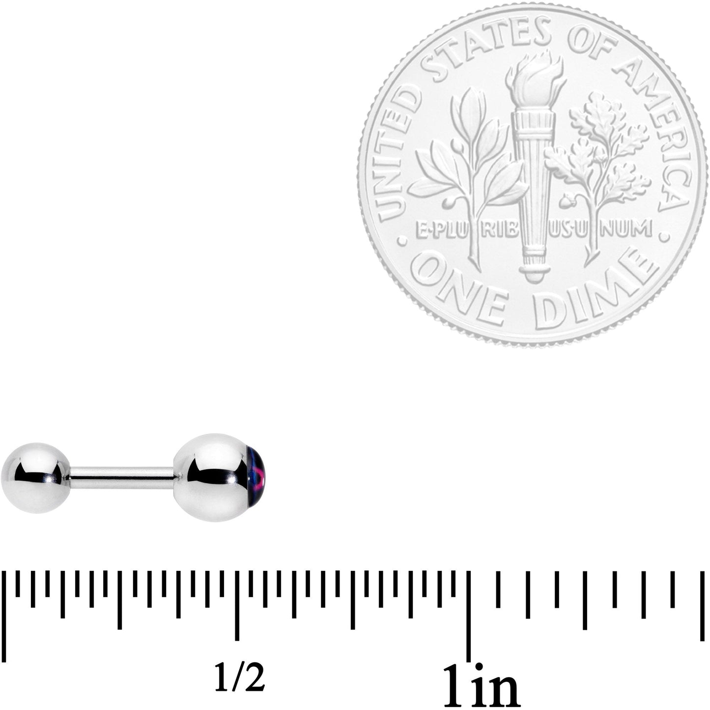 16 Gauge 1/4 Bisexual Pride Flag Cartilage Tragus Earring