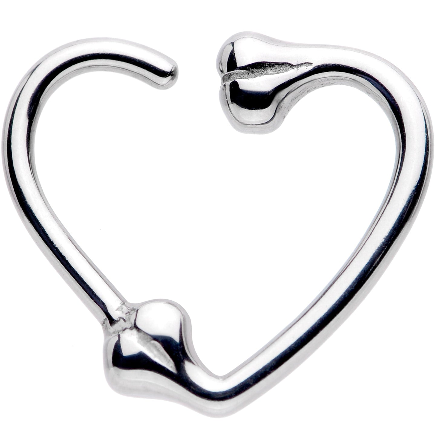 16 Gauge 3/8 Bone Heart Left Ear Closure Ring