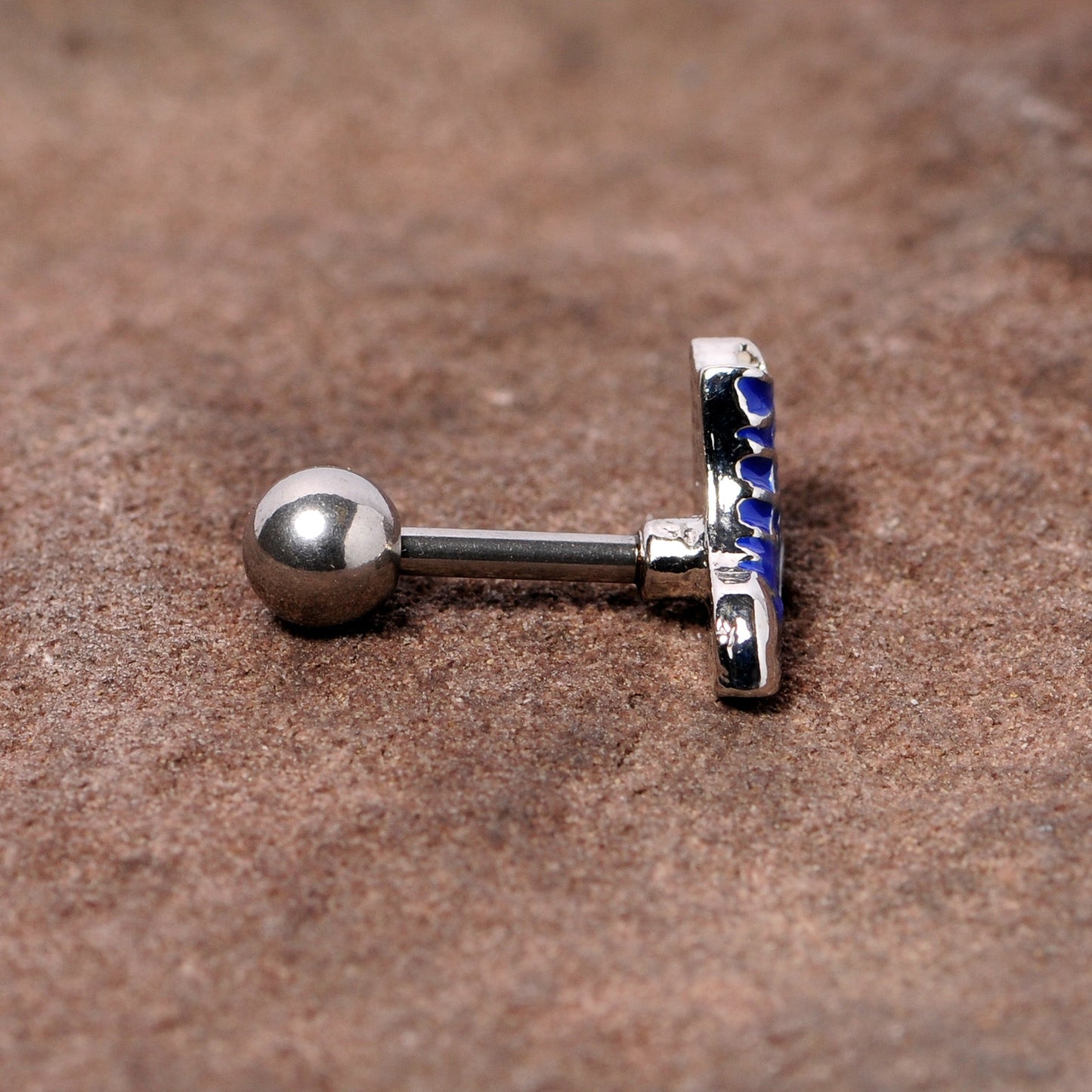 16 Gauge 1/4 Blue High Top Sneaker Cartilage Tragus Earring