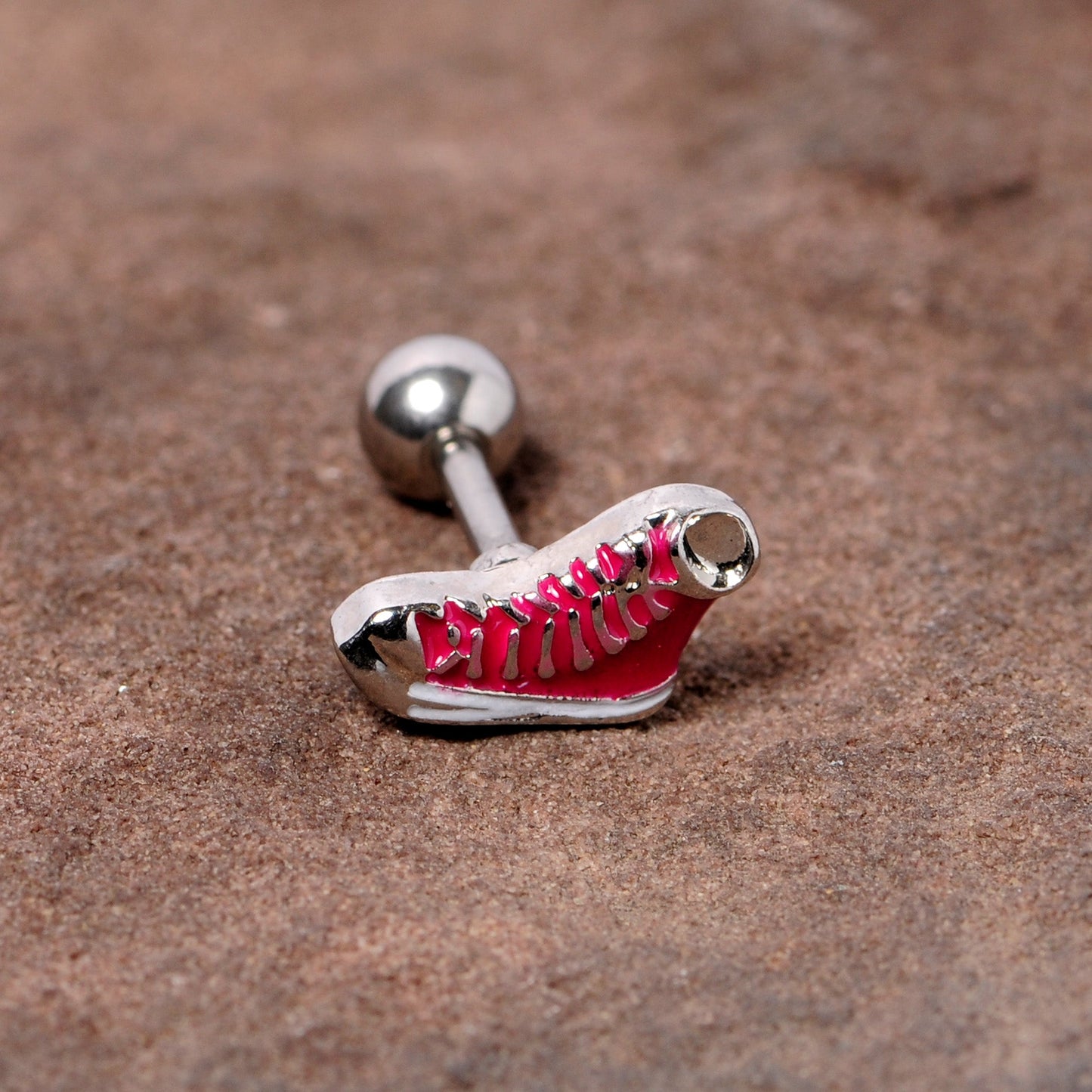 16 Gauge 1/4 Pink High Top Sneaker Cartilage Tragus Earring