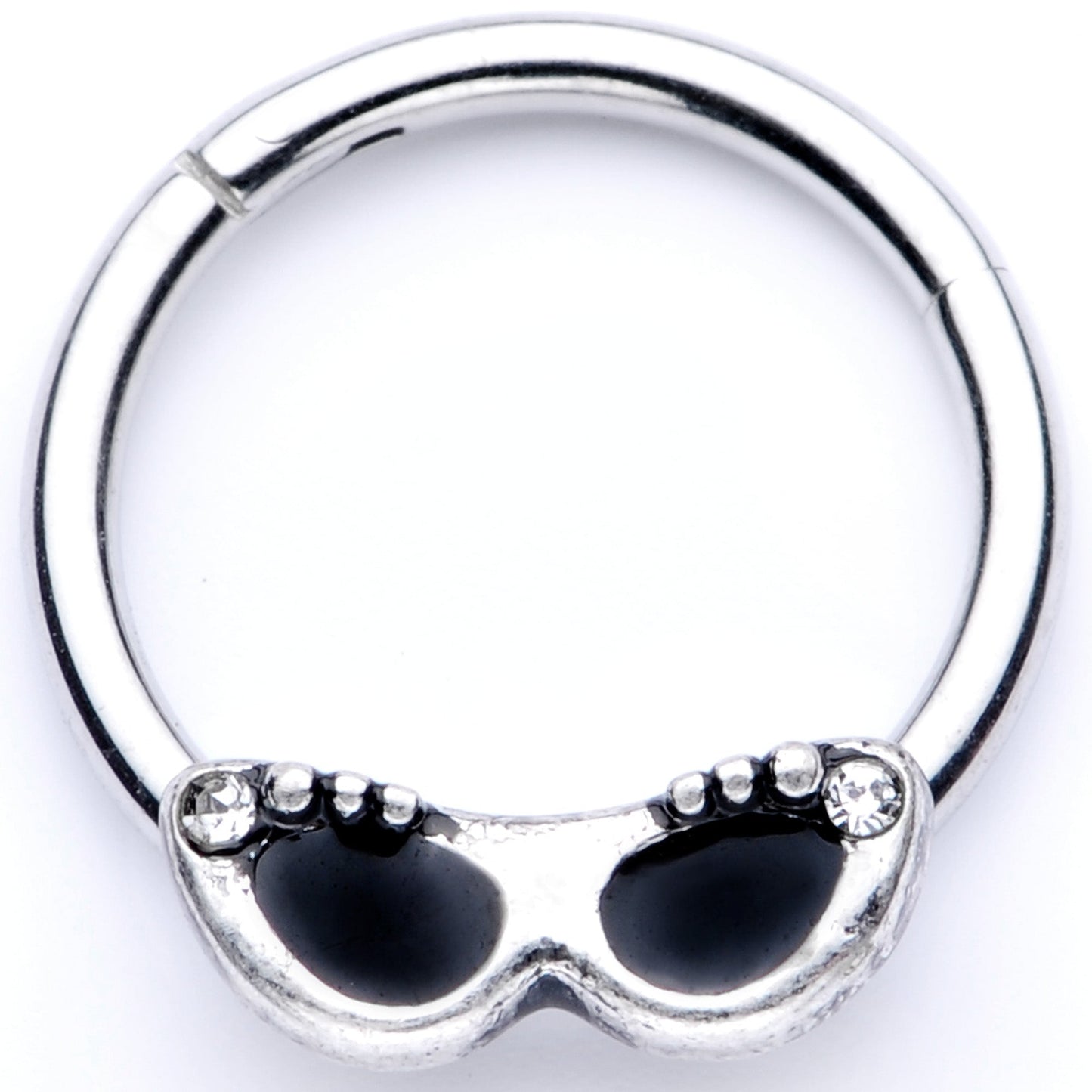16 Gauge 3/8 Clear Gem 50s Retro Summer Sunglasses Hinged Segment Ring