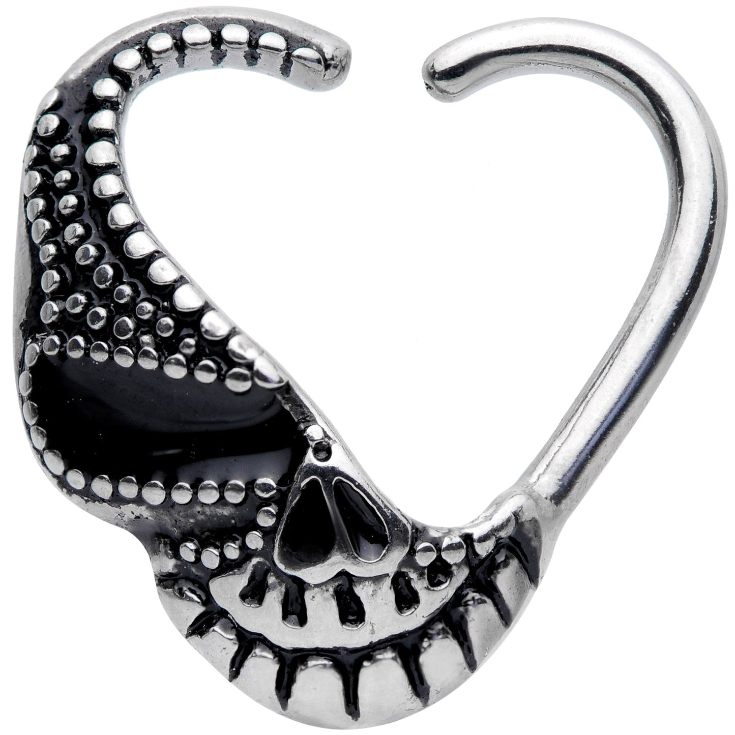 16 Gauge 3/8 Skull Halloween Right Heart Closure Ring
