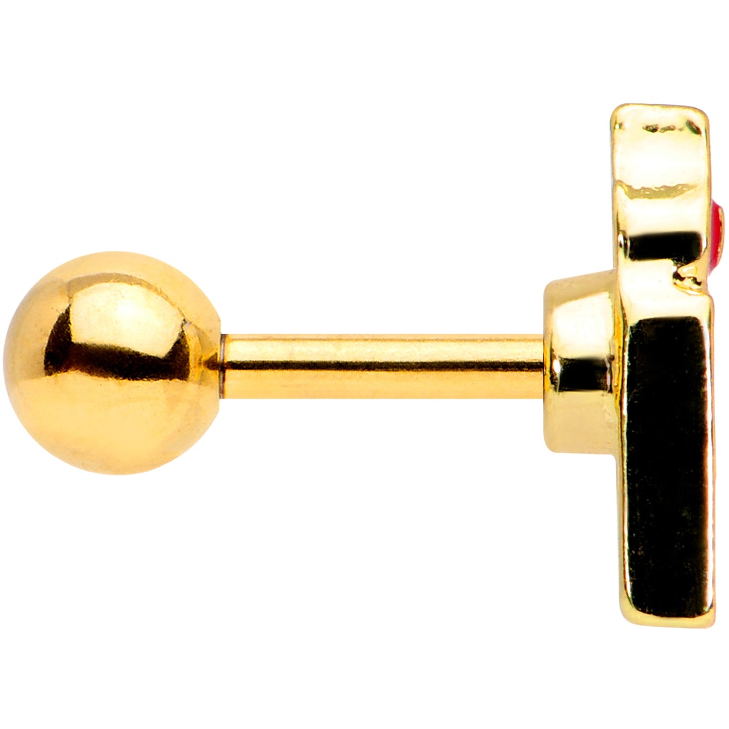16 Gauge 1/4 Gold Tone Holiday Candle Cartilage Tragus Earring