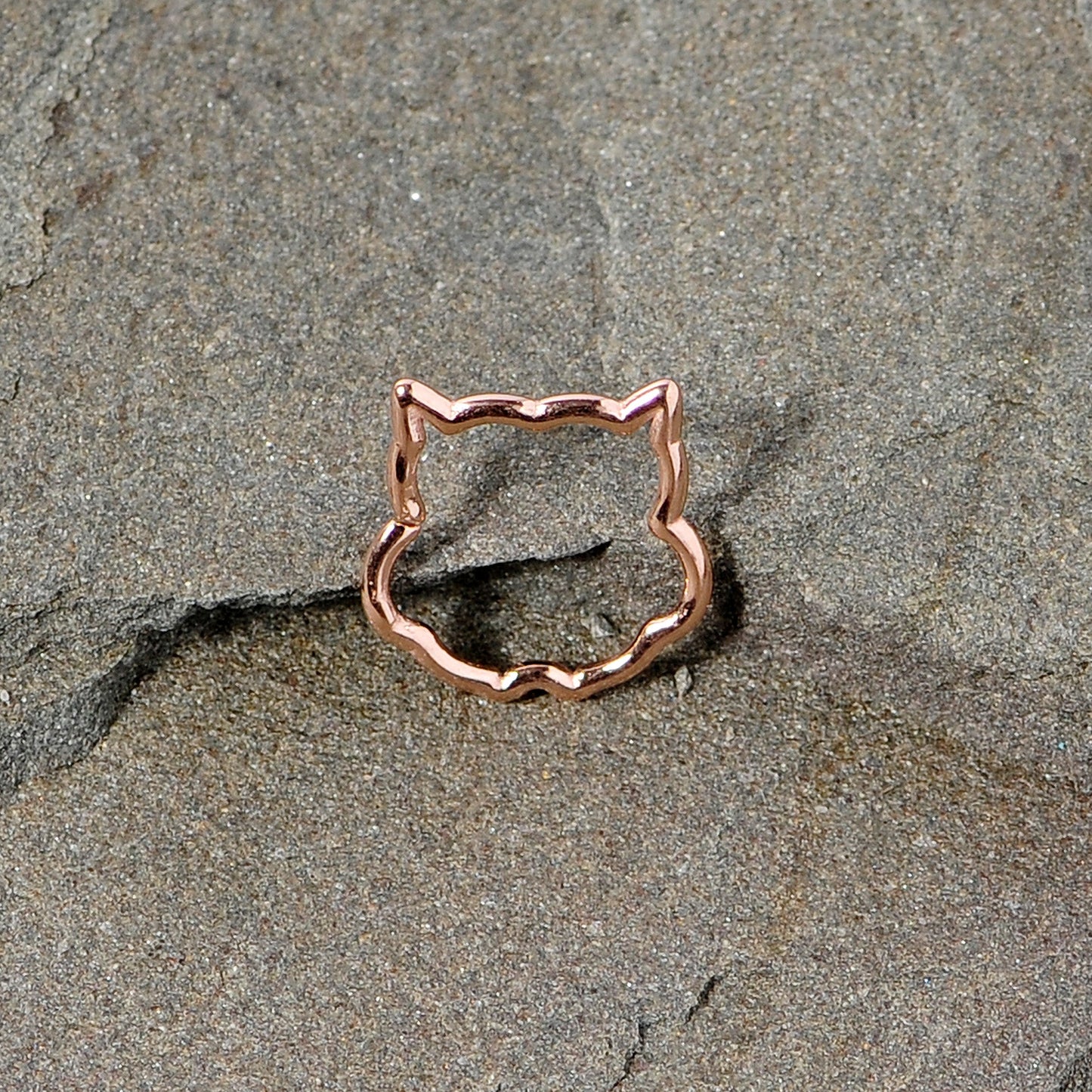16 Gauge 3/8 Rose Gold Tone Barn Owl Halloween Closure Ring
