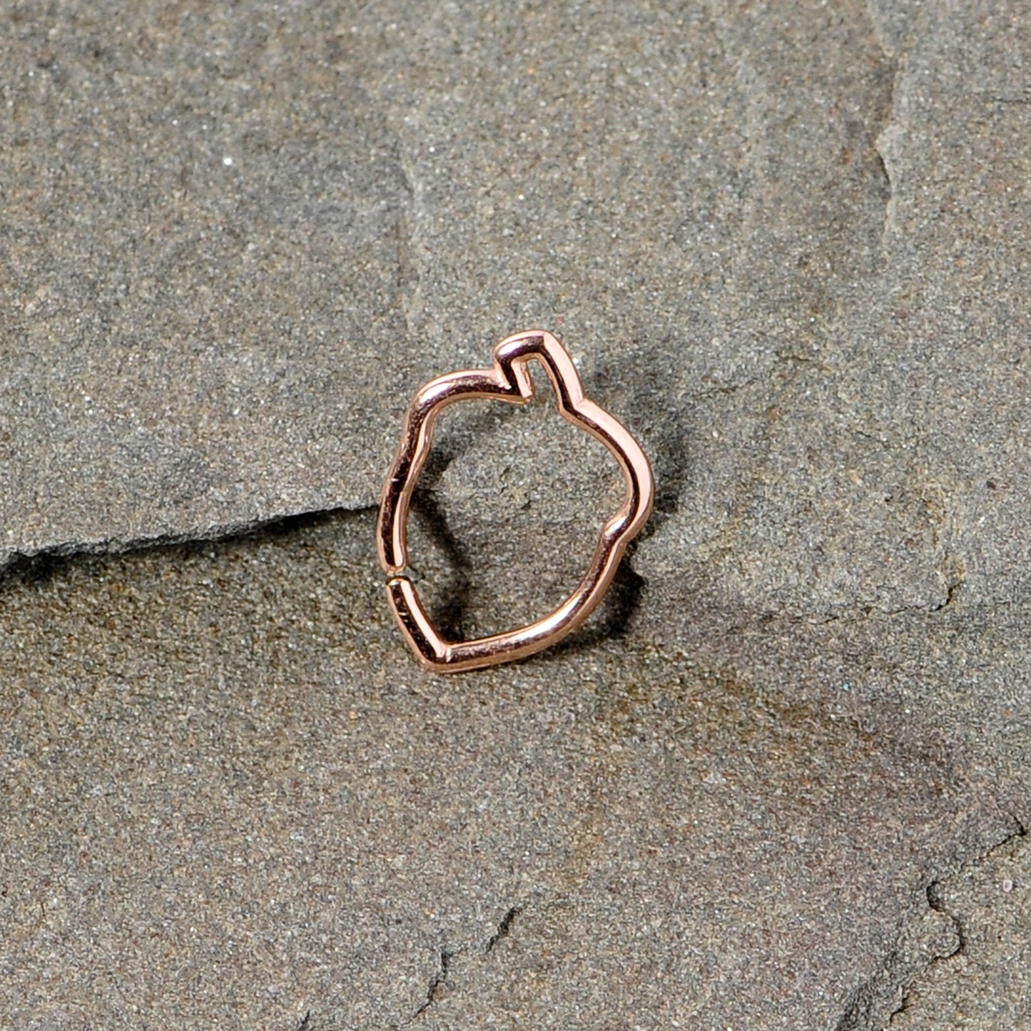 16 Gauge 3/8 Rose Gold Tone Autumn Acorn Closure Ring
