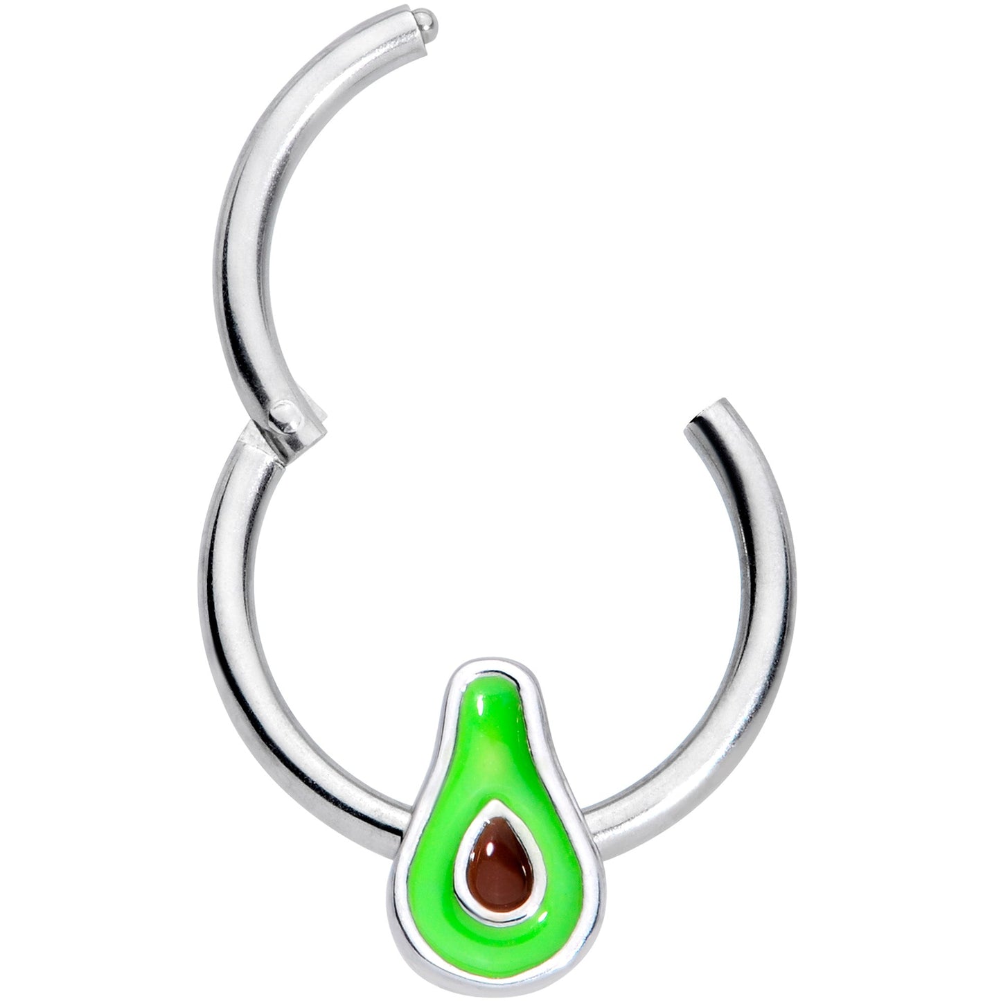 16 Gauge 3/8 Groovy Green Avocado Fruit Hinged Segment Ring