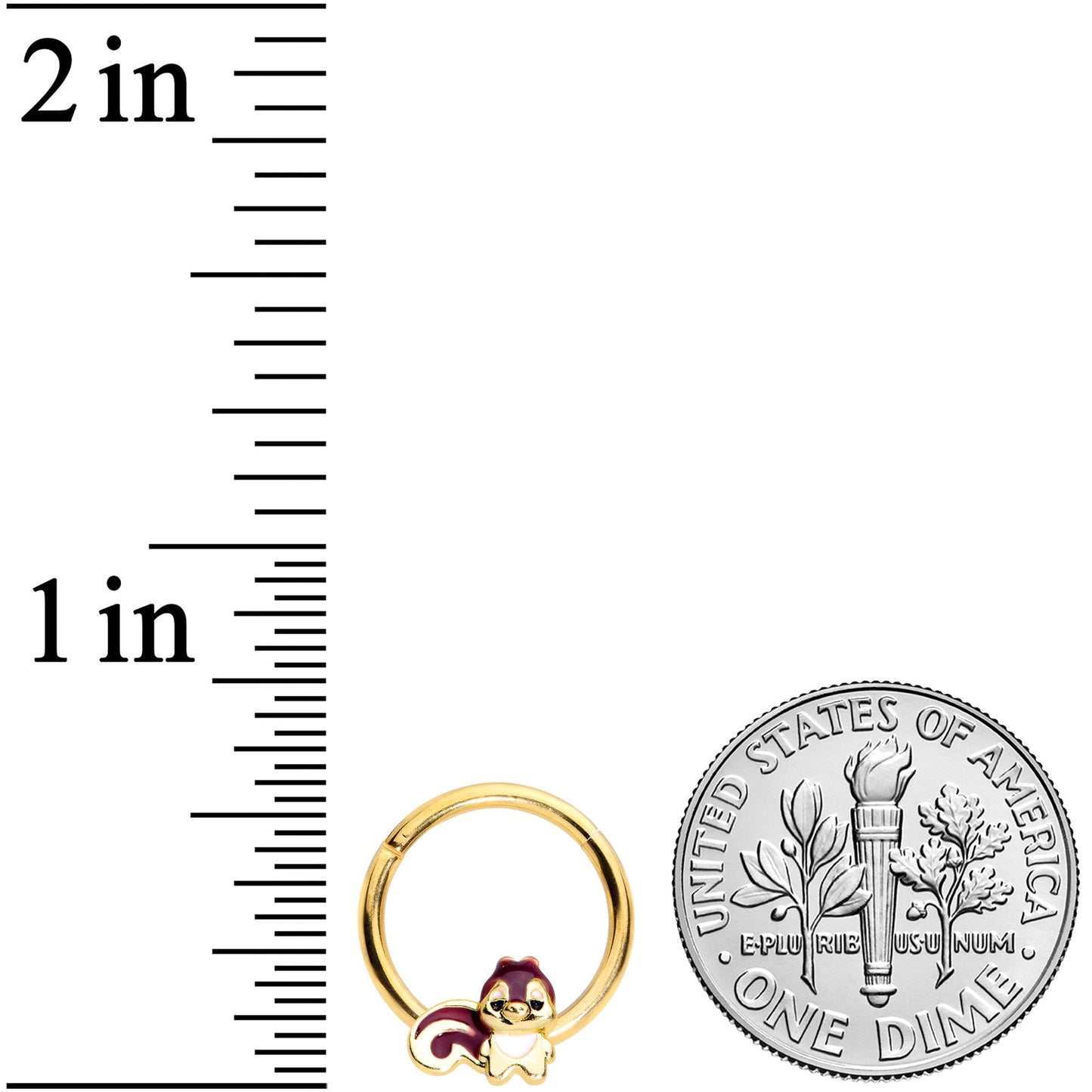 16 Gauge 3/8 Gold Tone Squirrel Hinged Segment Ring