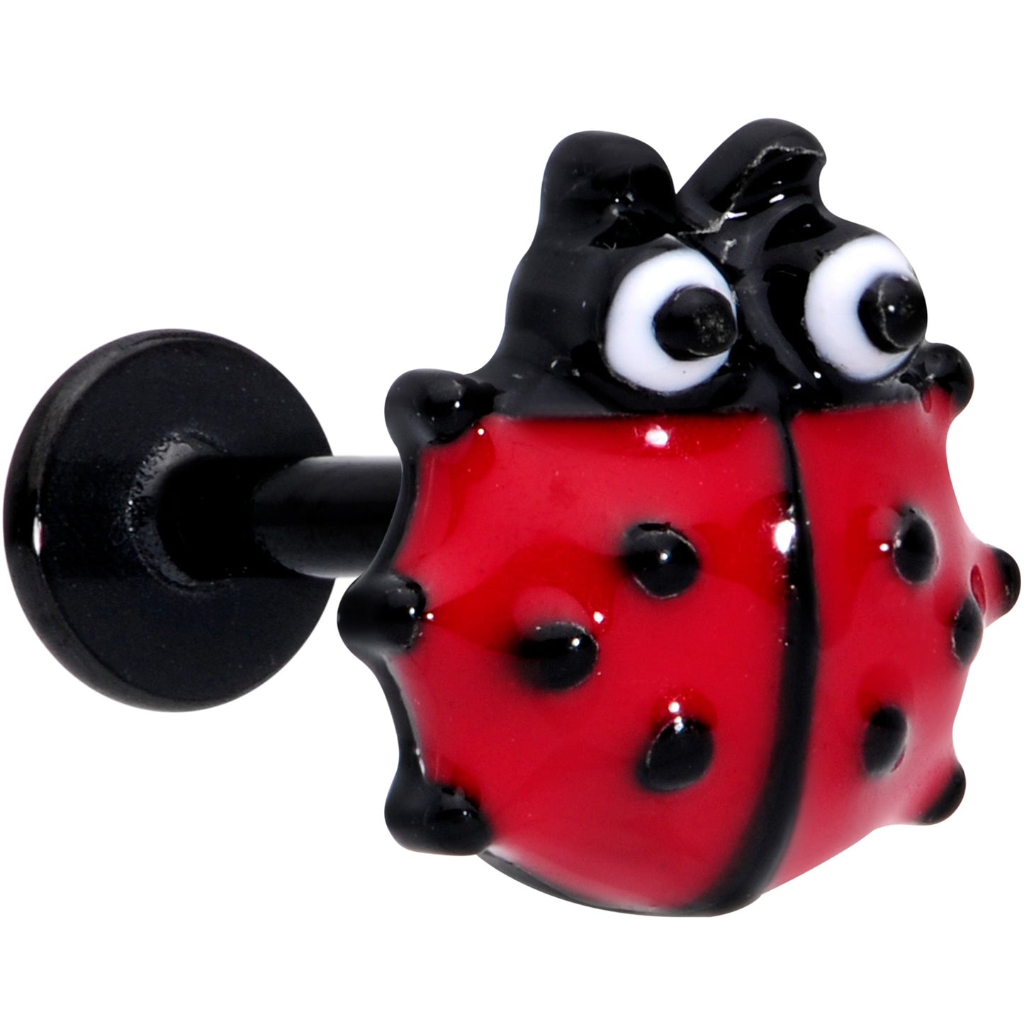 16 Gauge 5/16 Red Black Insect Ladybug Labret Monroe Tragus