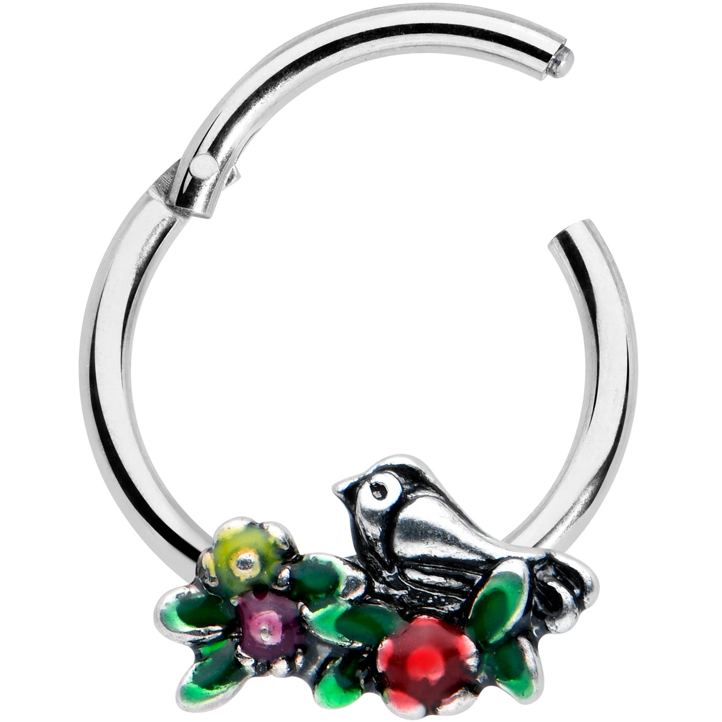 16 Gauge 3/8 Perching Bird Cartilage Hinged Segment Ring