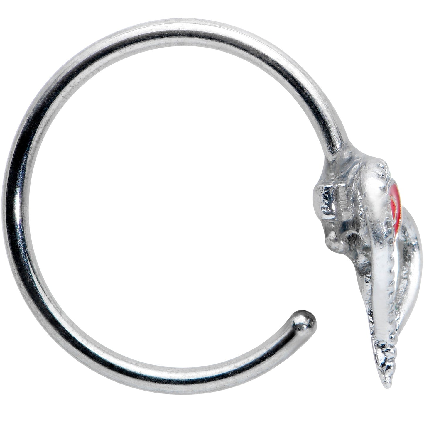 20 Gauge 5/16 Open Heart Rose Valentines Day Nose Hoop