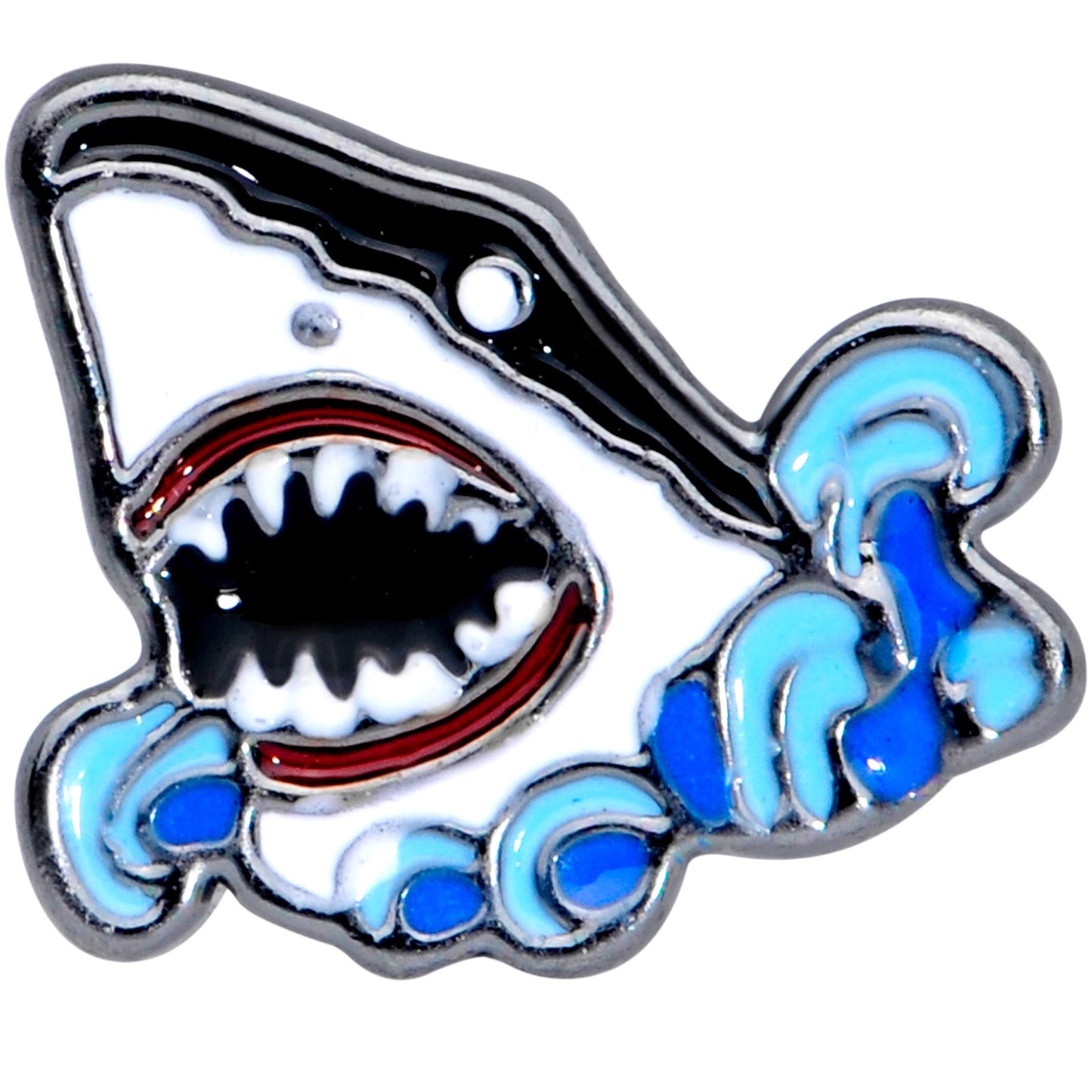 16 Gauge 1/4 Black Shark Bite Cartilage Tragus Earring