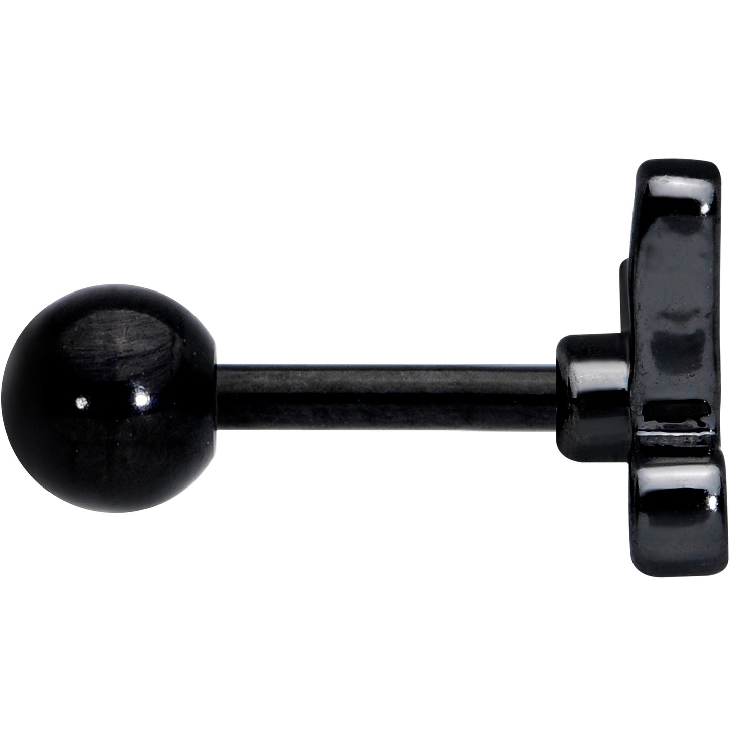 16 Gauge 1/4 Black Shark Bite Cartilage Tragus Earring