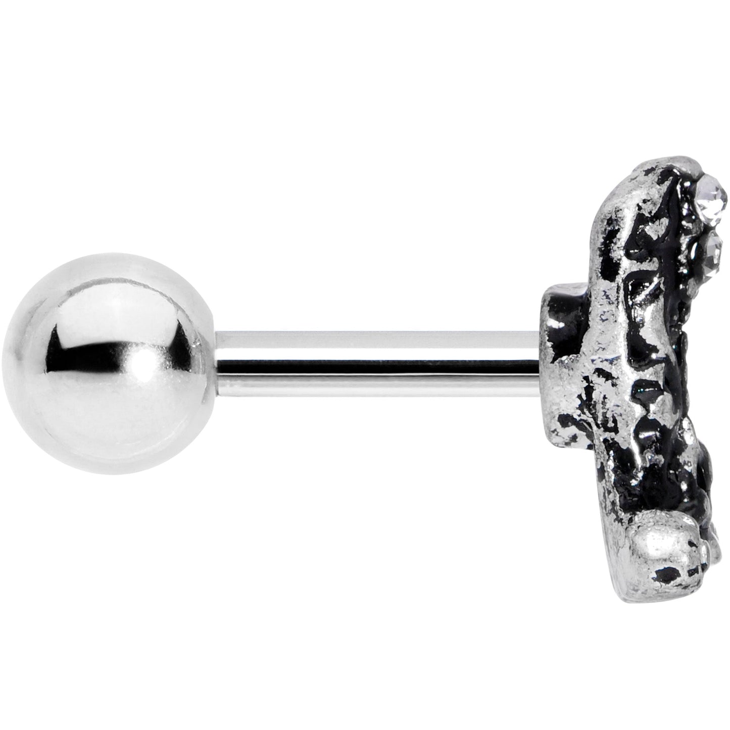16 Gauge 1/4 Clear Gem Cowboy Boot Cartilage Tragus Earring