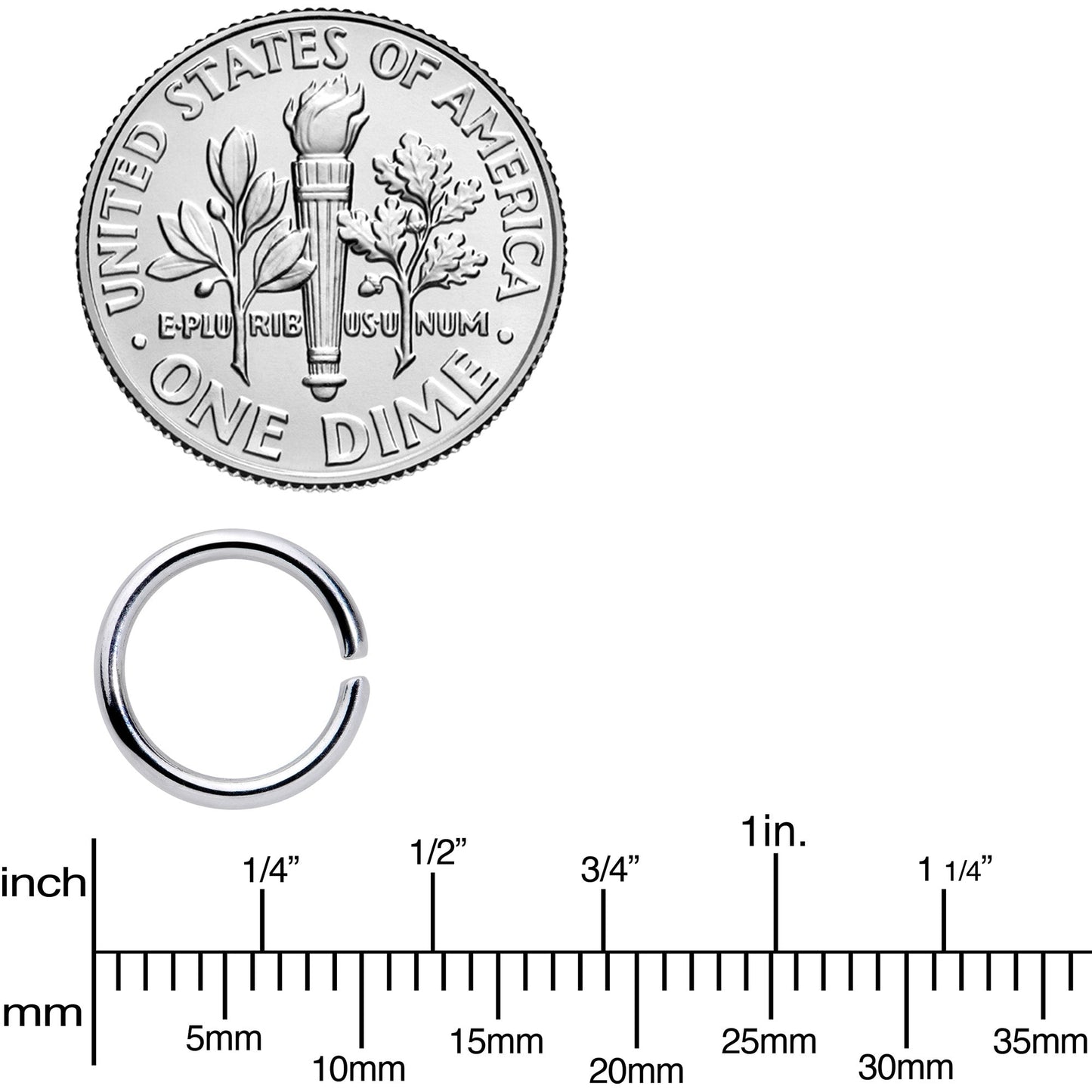 16 Gauge 5/16 Steel Blue Anodized Seamless Cartilage Ring Set of 12