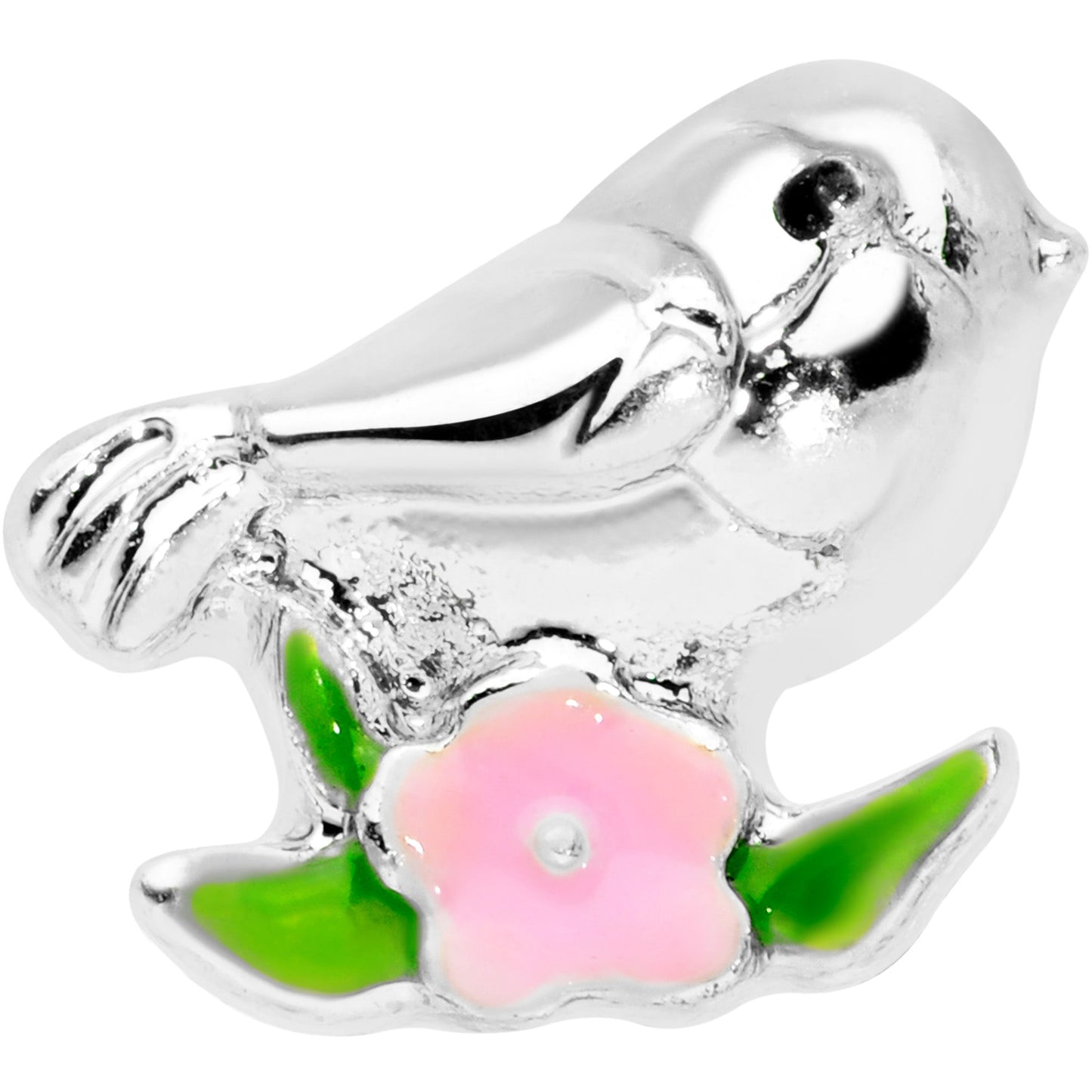 16 Gauge 1/4 Bird Pink Flower Cartilage Tragus