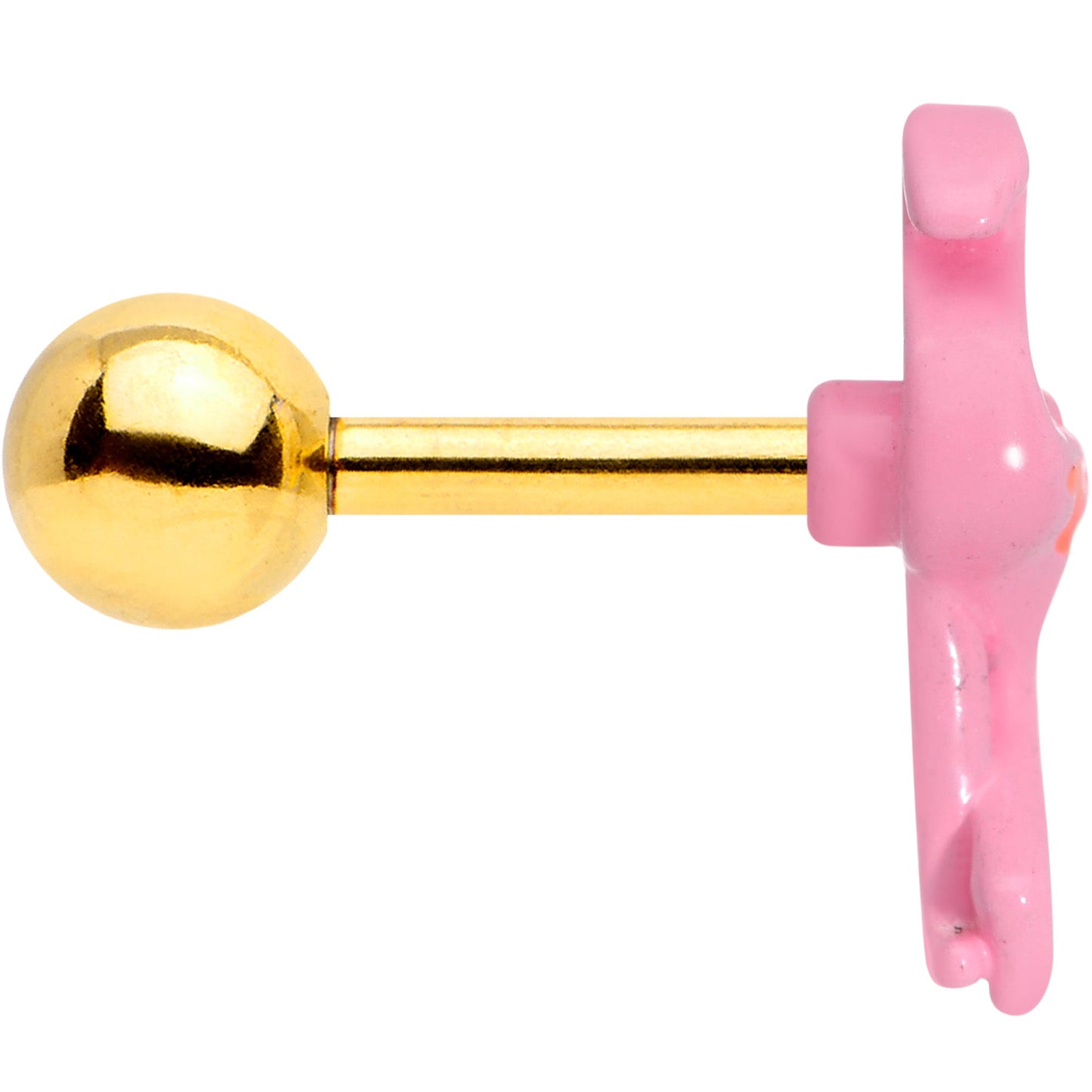 16 Gauge 1/4 Gold Tone Flamingo Cartilage Tragus