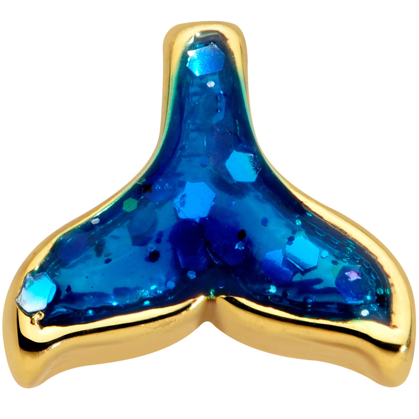 16 Gauge 1/4 Gold Tone Iridescent Mermaid Tail Cartilage Tragus