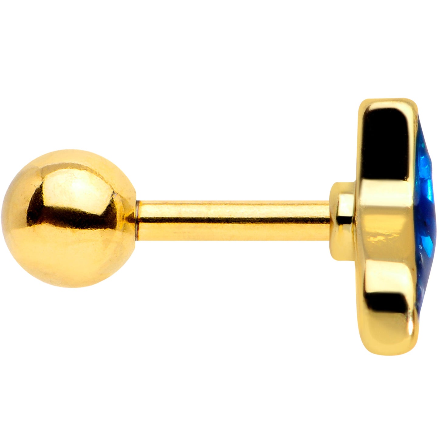 16 Gauge 1/4 Gold Tone Iridescent Mermaid Tail Cartilage Tragus