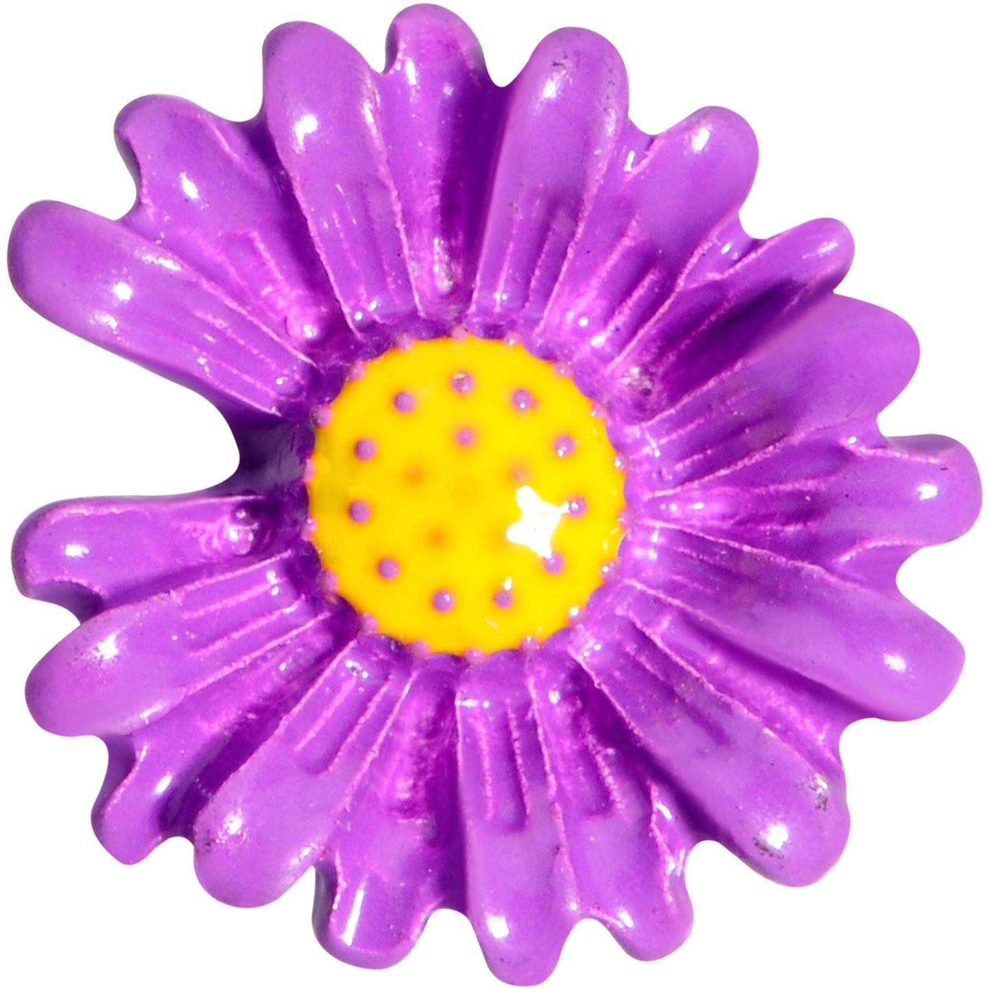 16 Gauge 1/4 Purple Daisy Flower Cartilage Tragus Earring