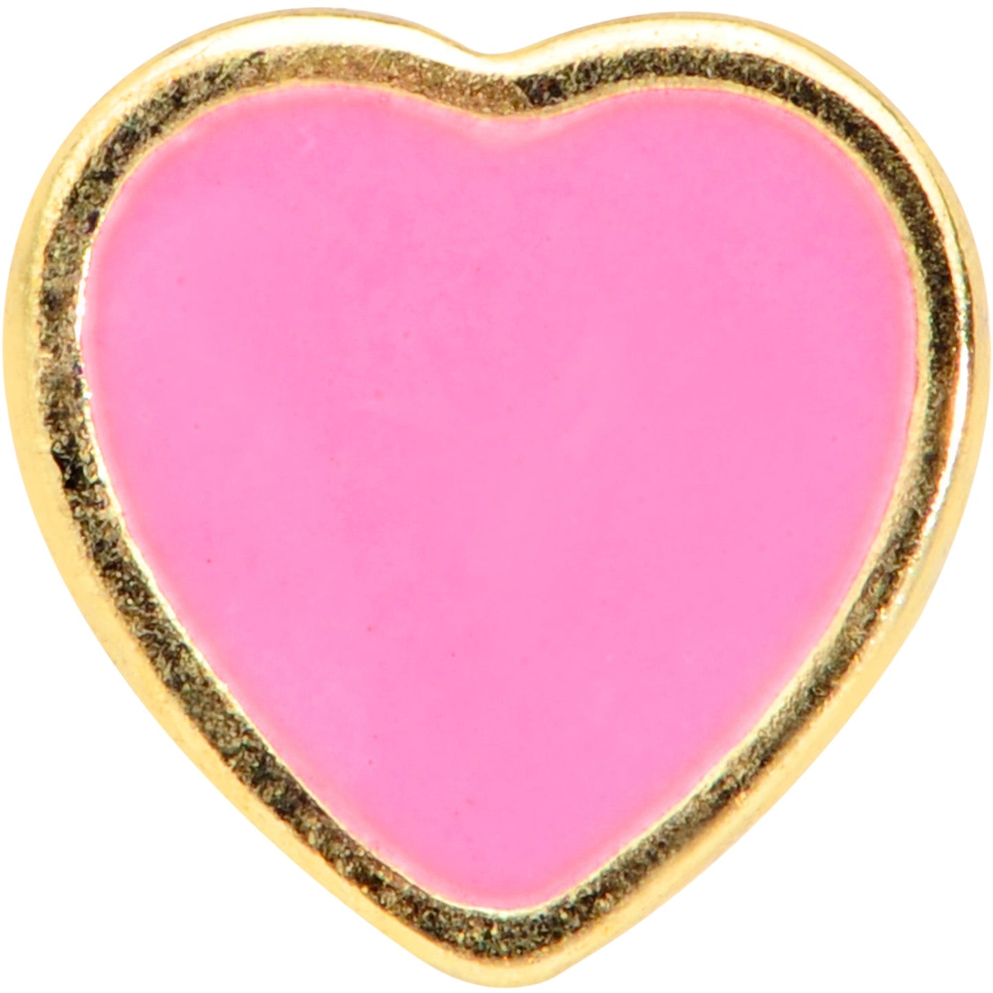 16 Gauge 1/4 Gold Tone Pink Heart Cartilage Tragus Earring