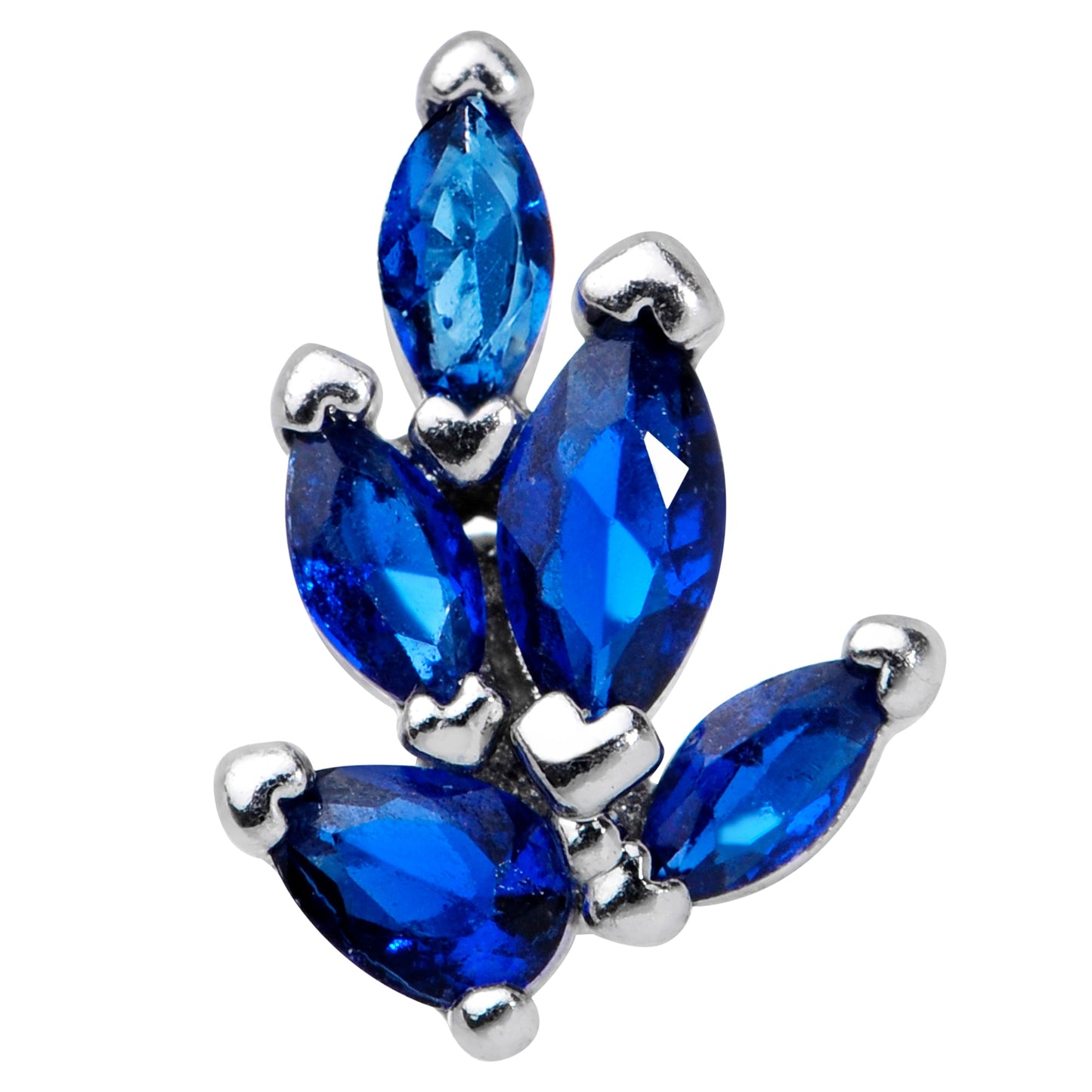16 Gauge 1/4 Blue Gem Raindrop Cartilage Tragus Earring