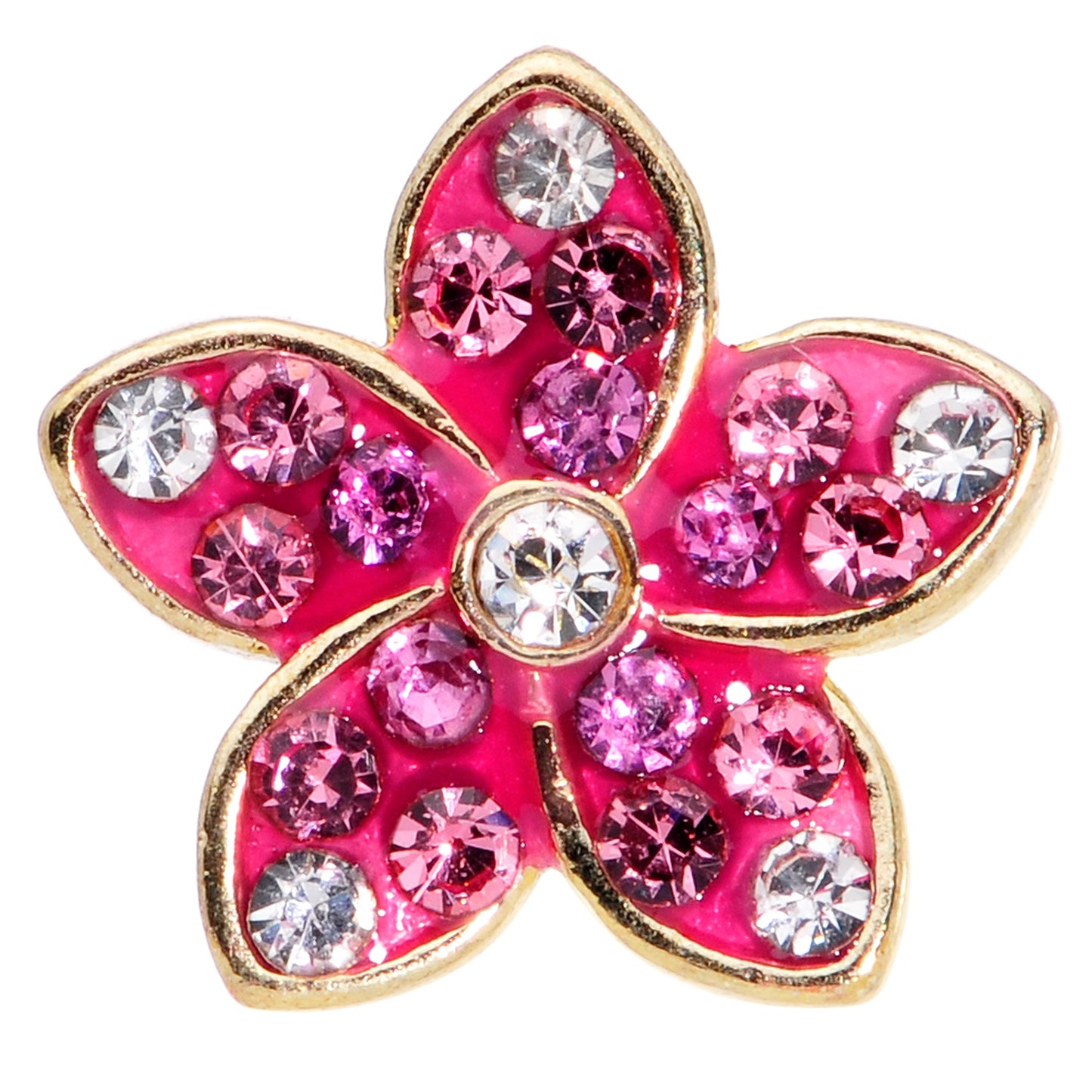 16 Gauge 1/4 Purple Gem Gold Tone Fabulous Flower Cartilage Tragus