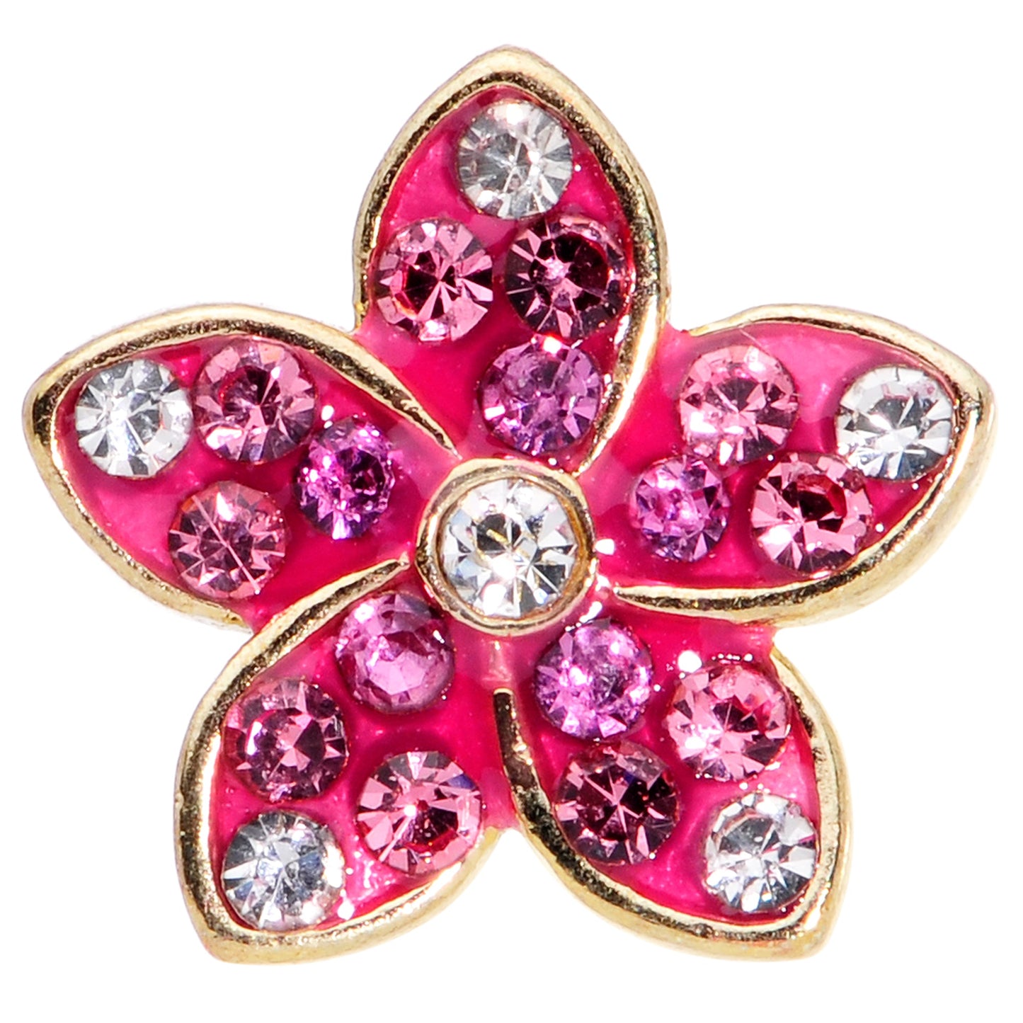 16 Gauge 5/16 Purple Gem Gold Hue Fabulous Flower Labret Monroe Tragus