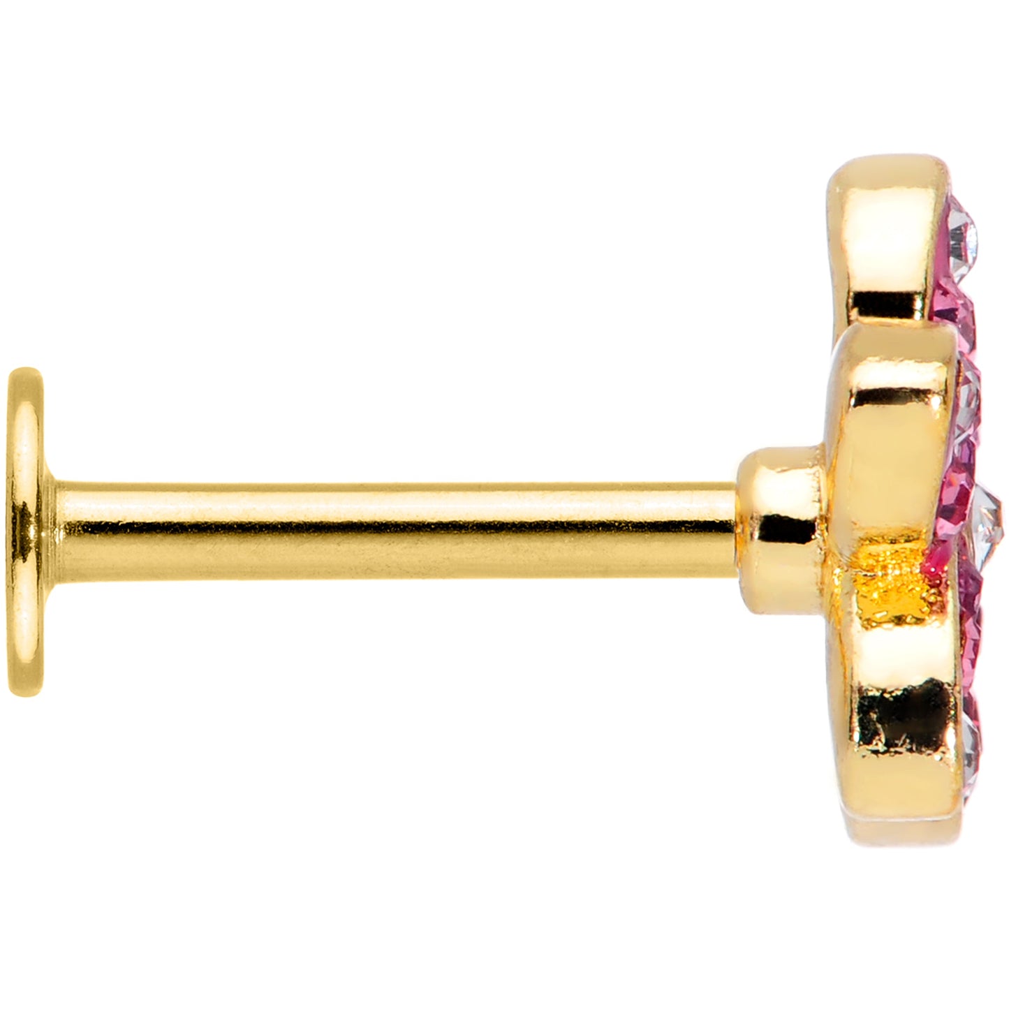 16 Gauge 5/16 Purple Gem Gold Hue Fabulous Flower Labret Monroe Tragus