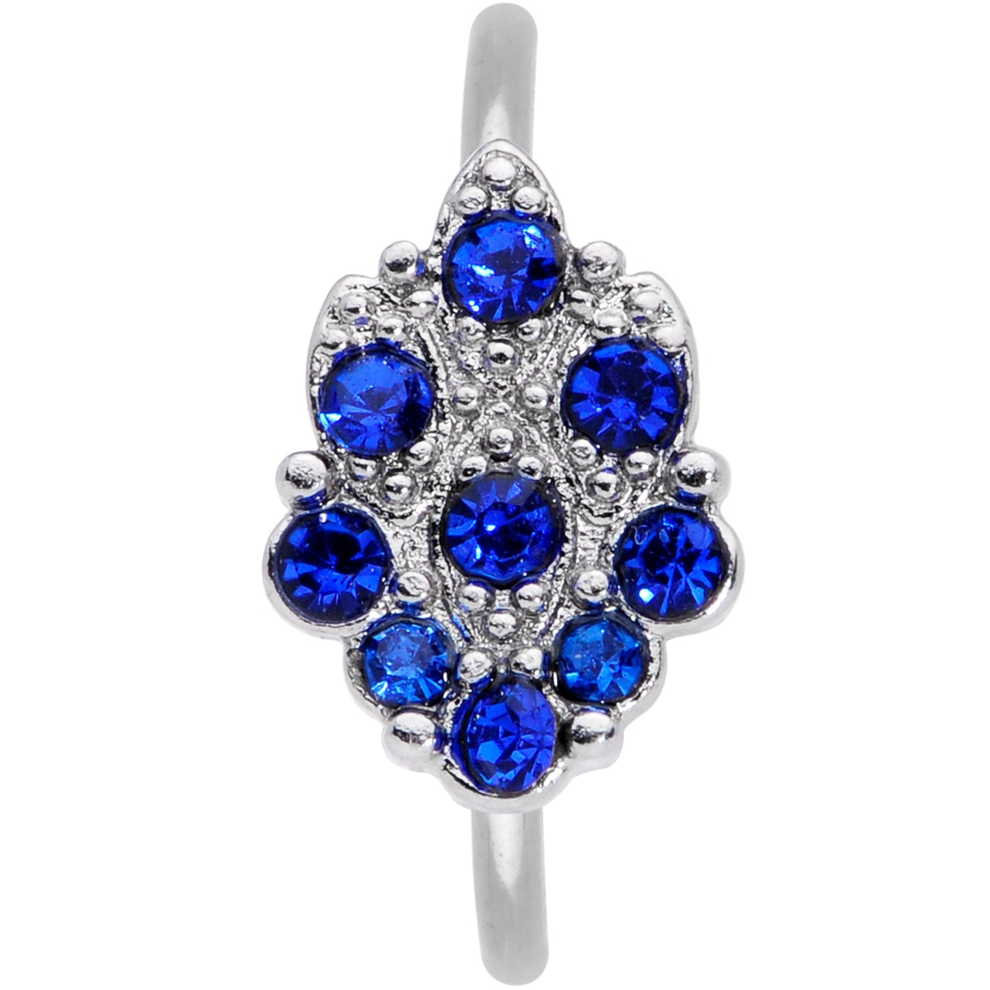 20 Gauge 5/16 Blue CZ Gem Chandelier Nose Hoop