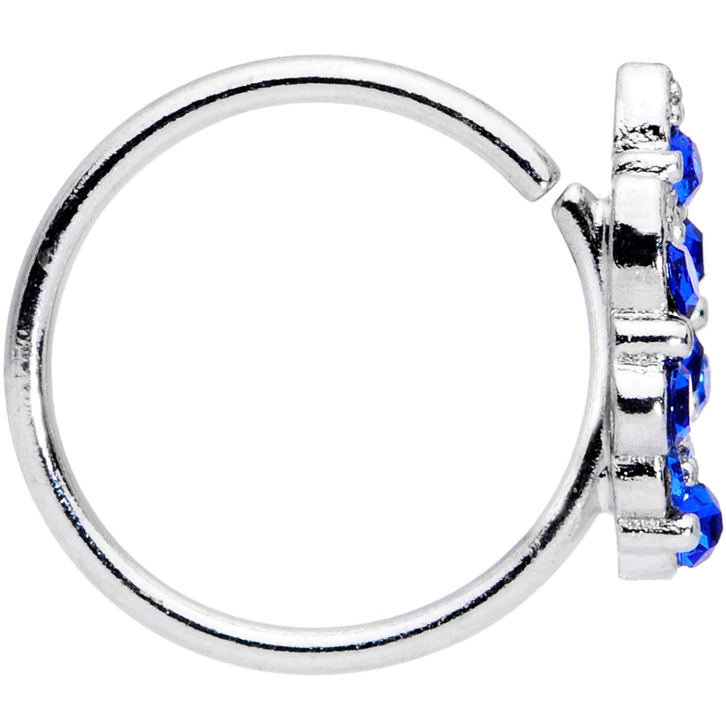 20 Gauge 5/16 Blue CZ Gem Chandelier Nose Hoop
