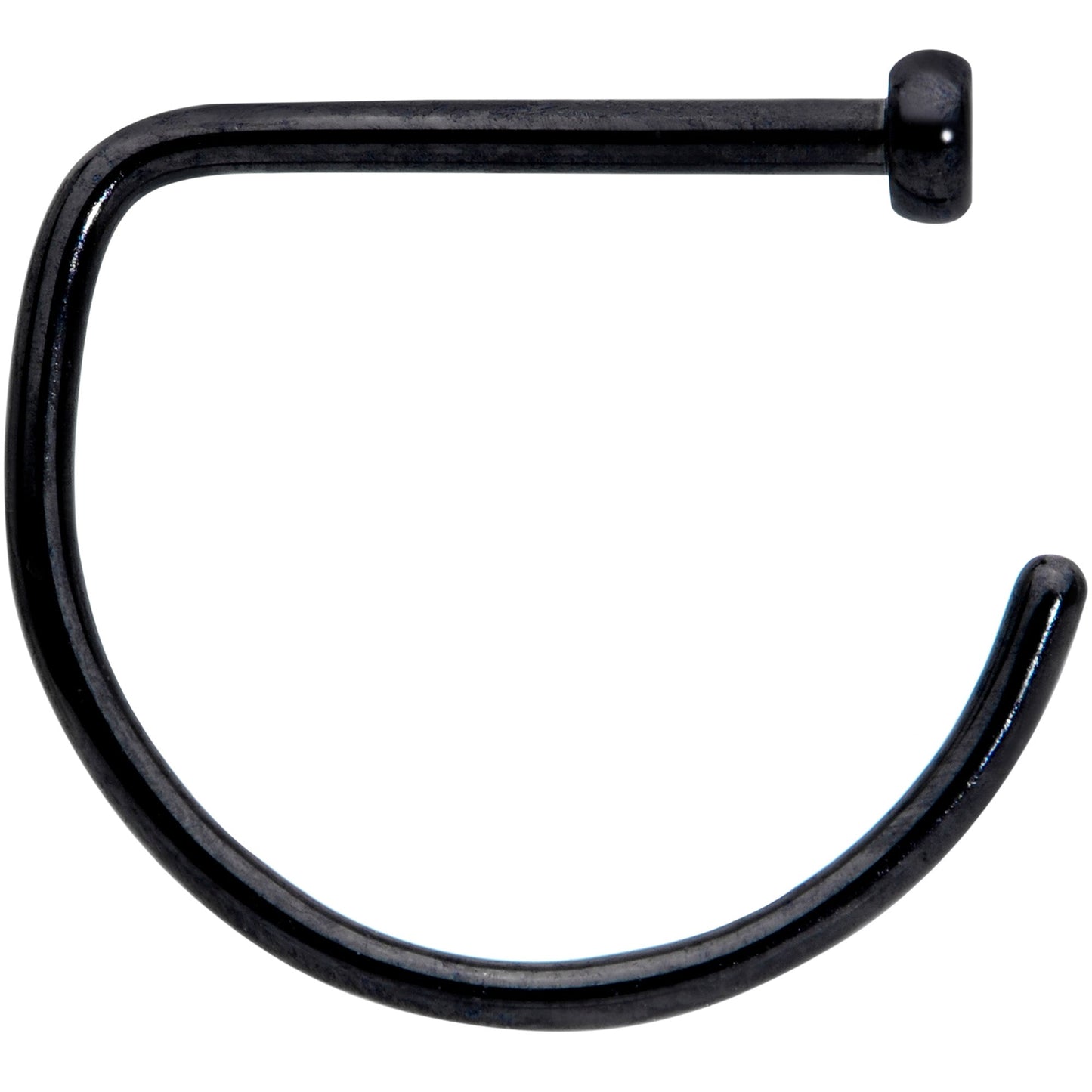 20 Gauge 3/8 Black Implant Grade Titanium D Shape Nose Hoop