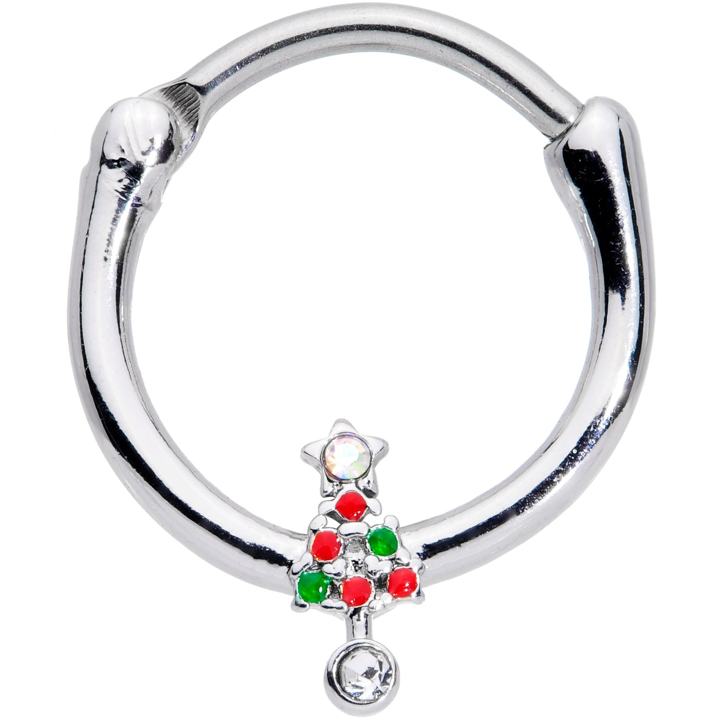 16 Gauge 3/8 Clear Red Green Gem Christmas Tree Cartilage Clicker
