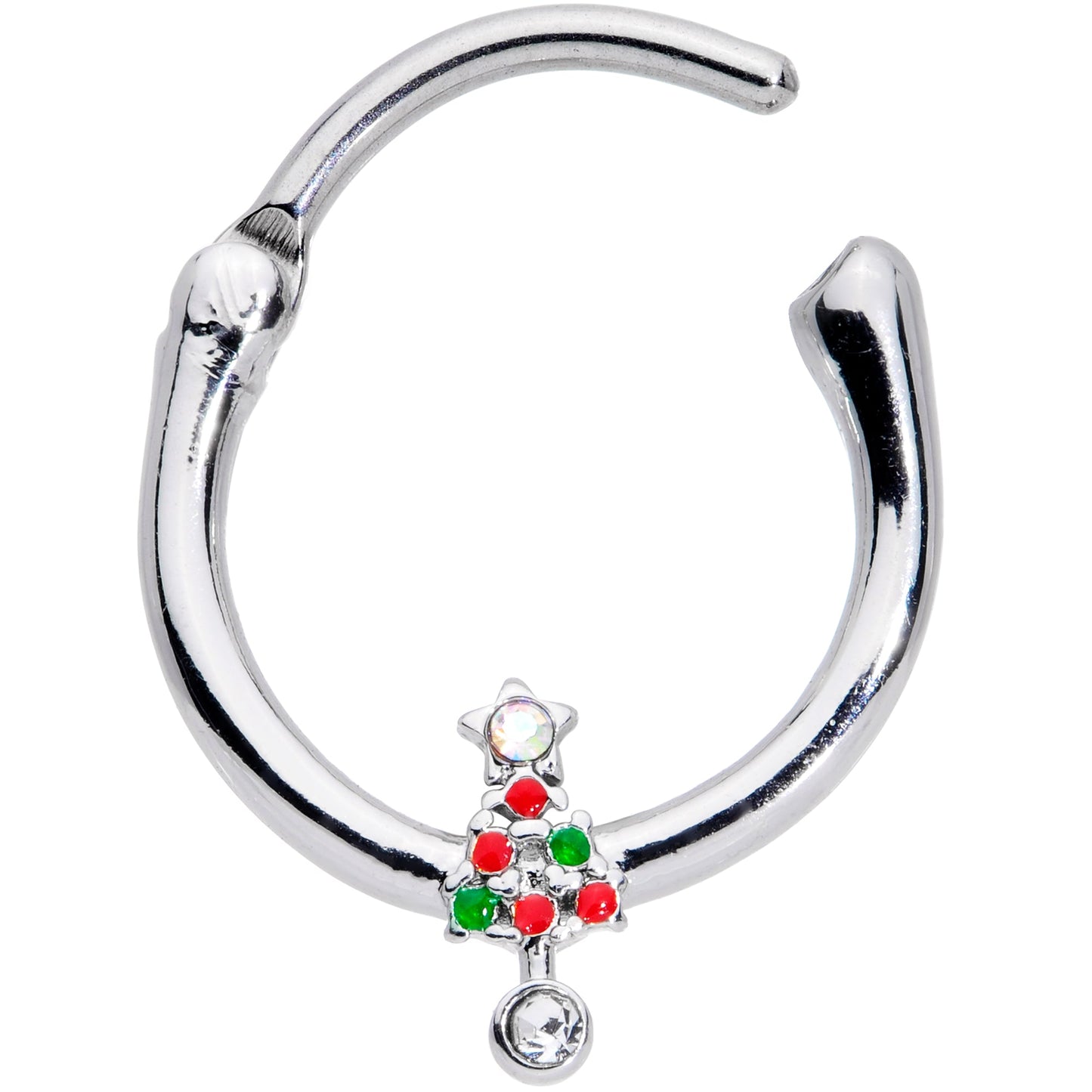 16 Gauge 3/8 Clear Red Green Gem Christmas Tree Cartilage Clicker