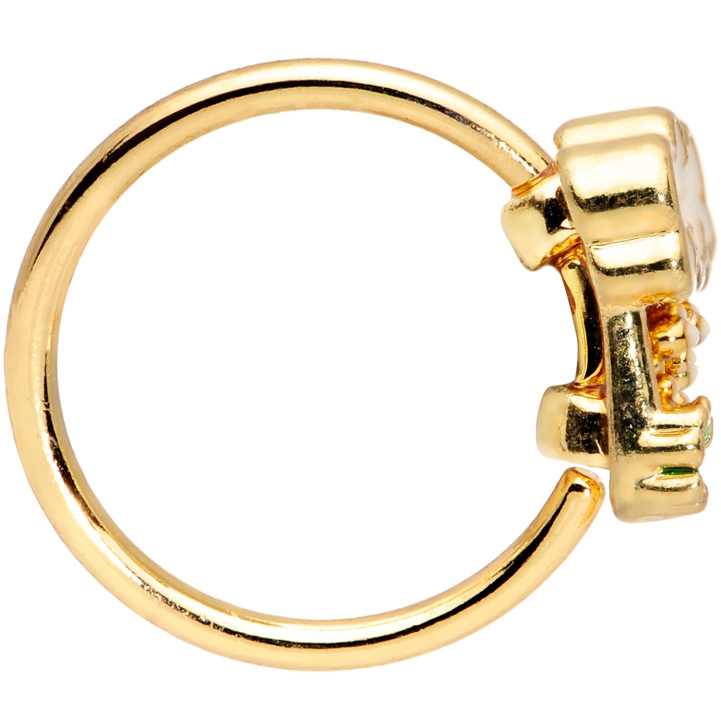 20 Gauge 5/16 Gold Tone Beer Mug St Patricks Day Nose Hoop