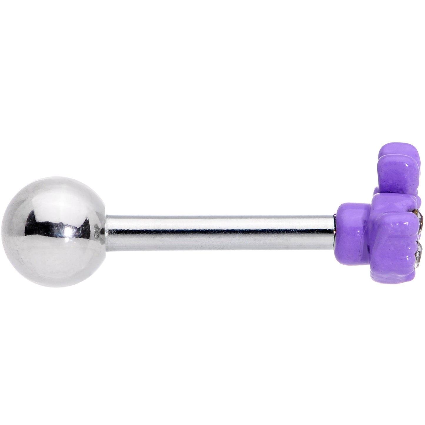 16 Gauge 1/4 Clear Gem Purple Easter Bunny Cartilage Tragus Earring