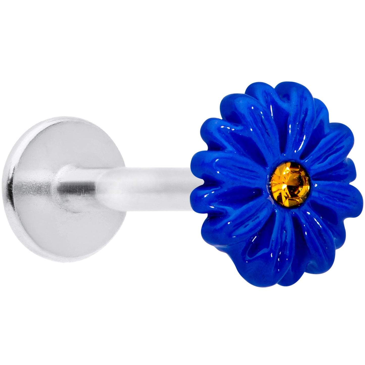 16 Gauge 5/16 Yellow Gem Blue Sunflower Labret Monroe Tragus