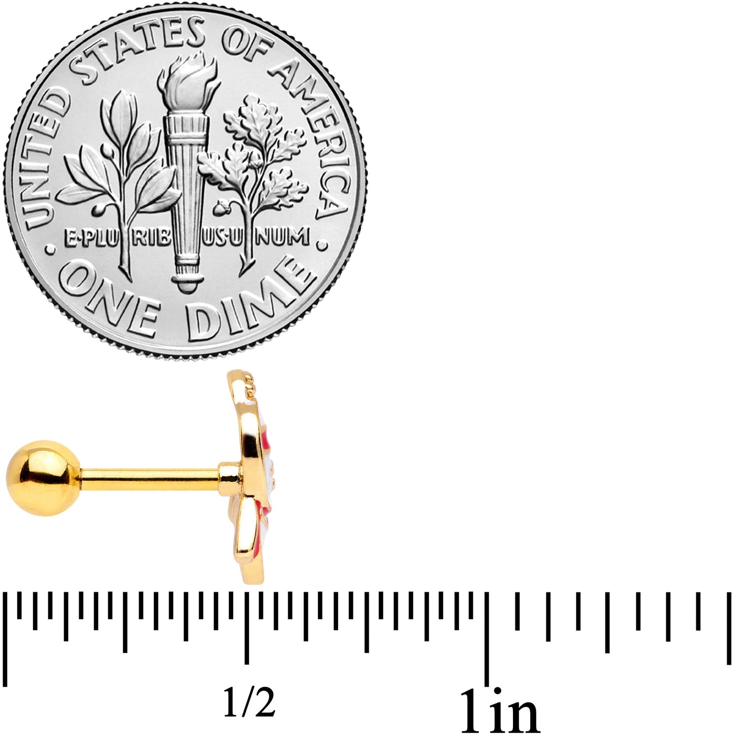 16 Gauge 1/4 Gold Tone Snowman Christmas Cartilage Tragus Set of 3