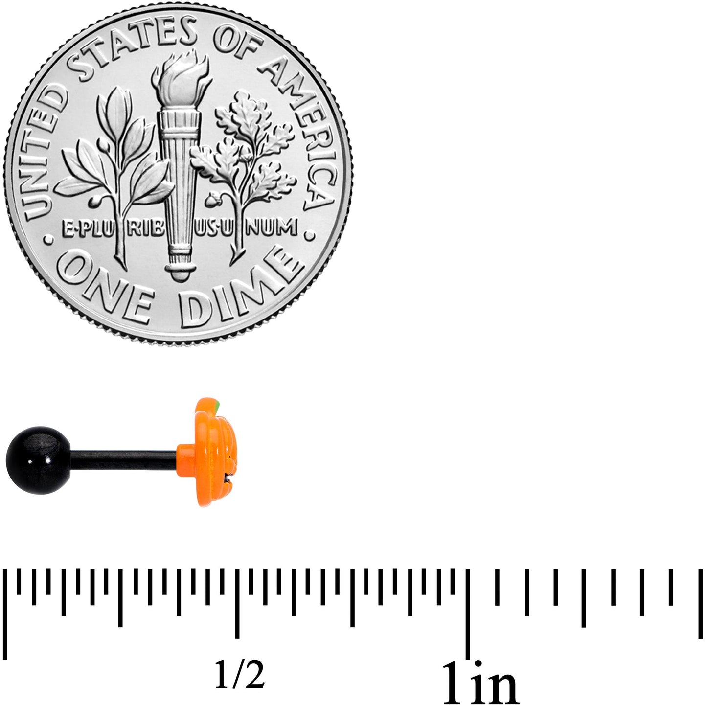 16 Gauge 1/4 Black Bat Ghost Halloween Cartilage Tragus Set of 3