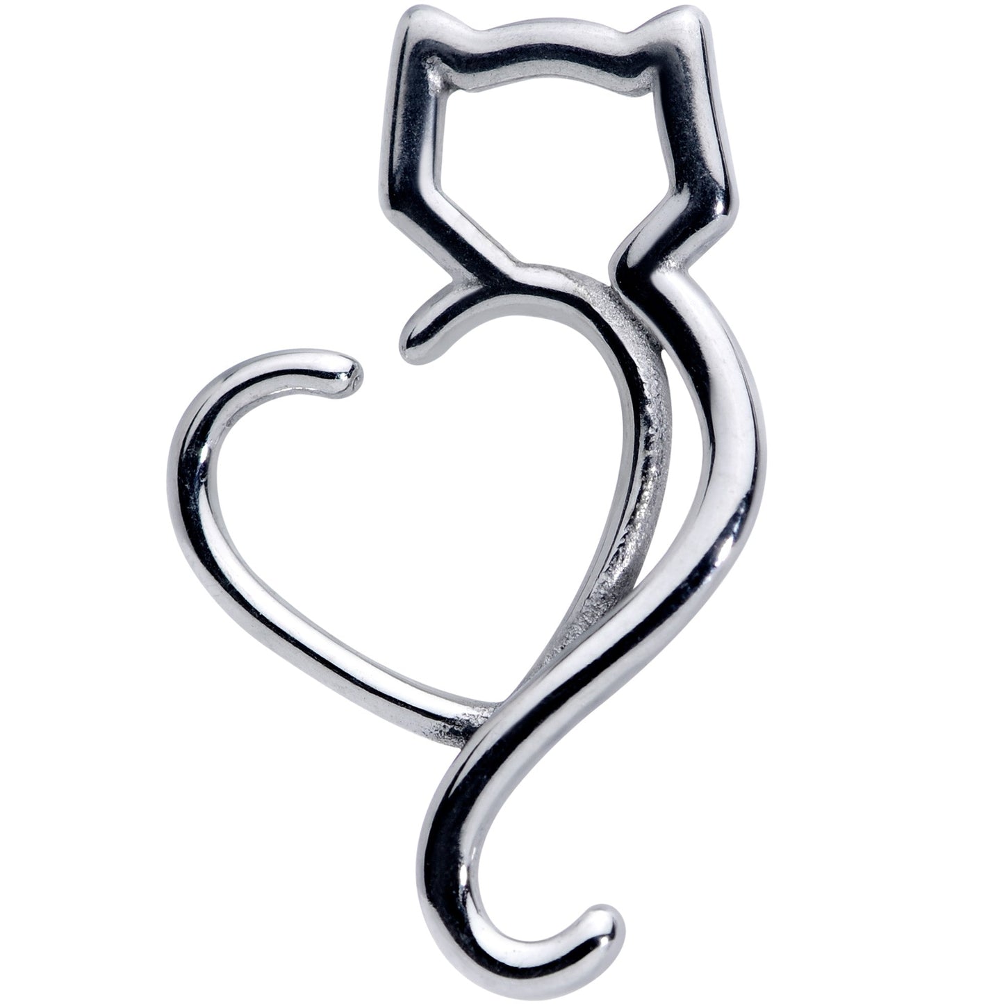 16 Gauge 5/16 Cat Lover Heart Kitty Closure Ring