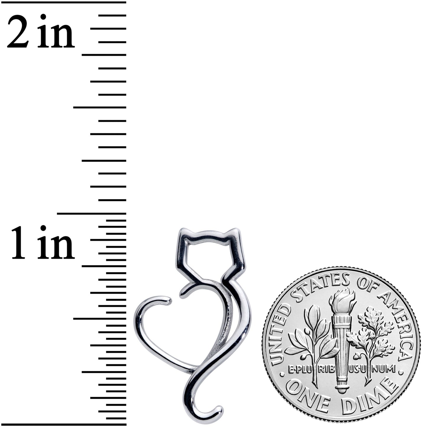 16 Gauge 5/16 Cat Lover Heart Kitty Closure Ring