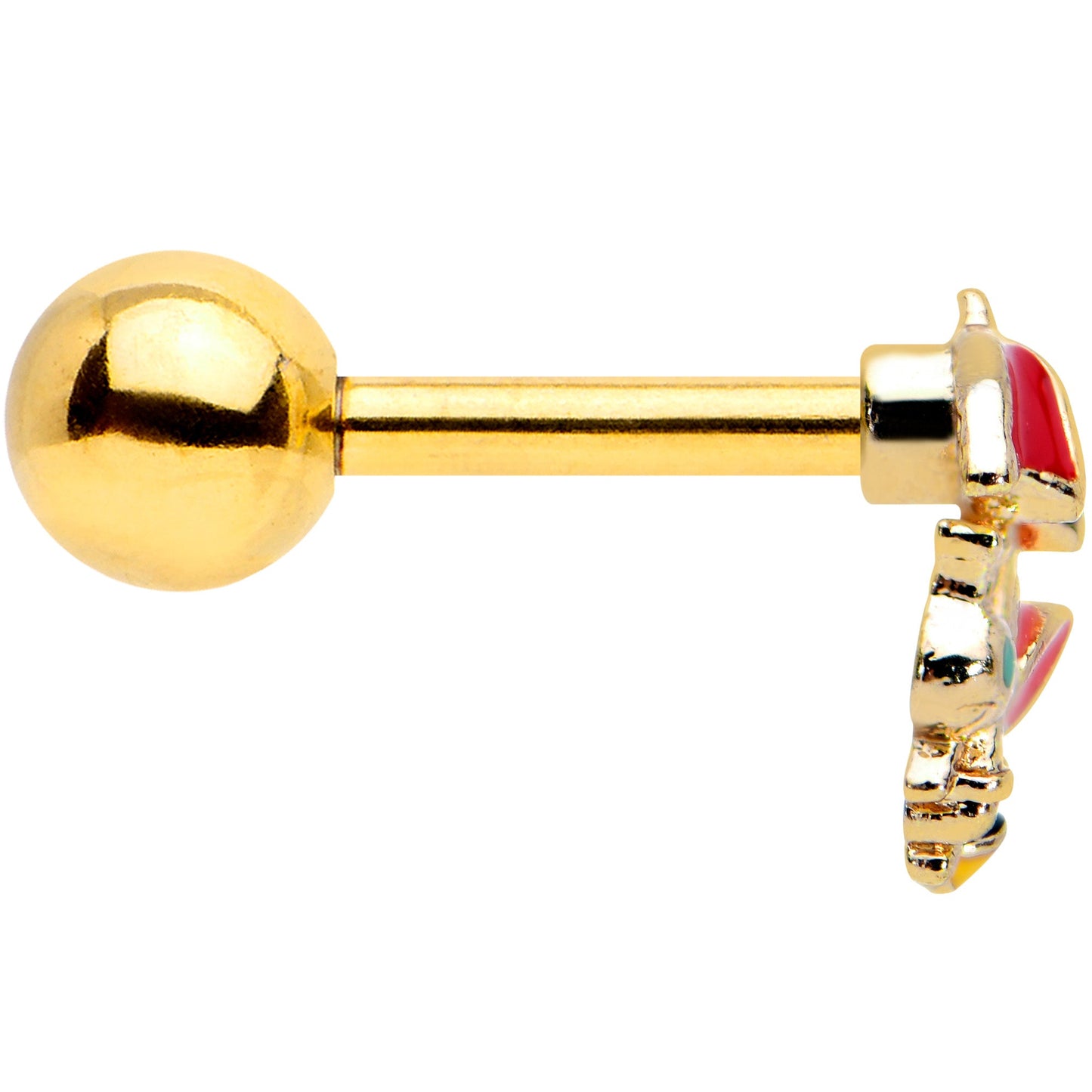 16 Gauge 1/4 Gold Tone Rainy Day Umbrella Bee Cartilage Tragus Earring