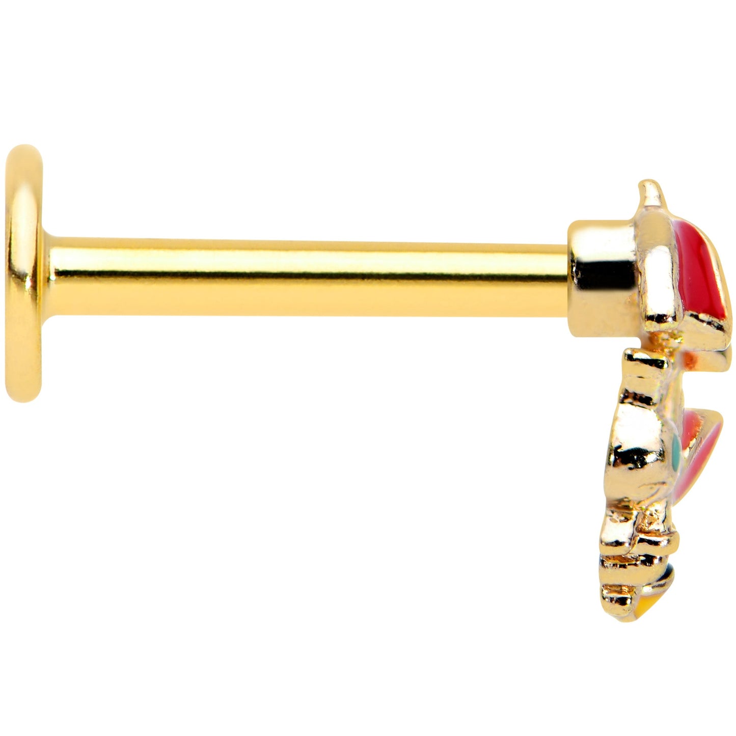 16 Gauge 5/16 Gold Tone Rainy Day Umbrella Bee Labret Monroe Tragus