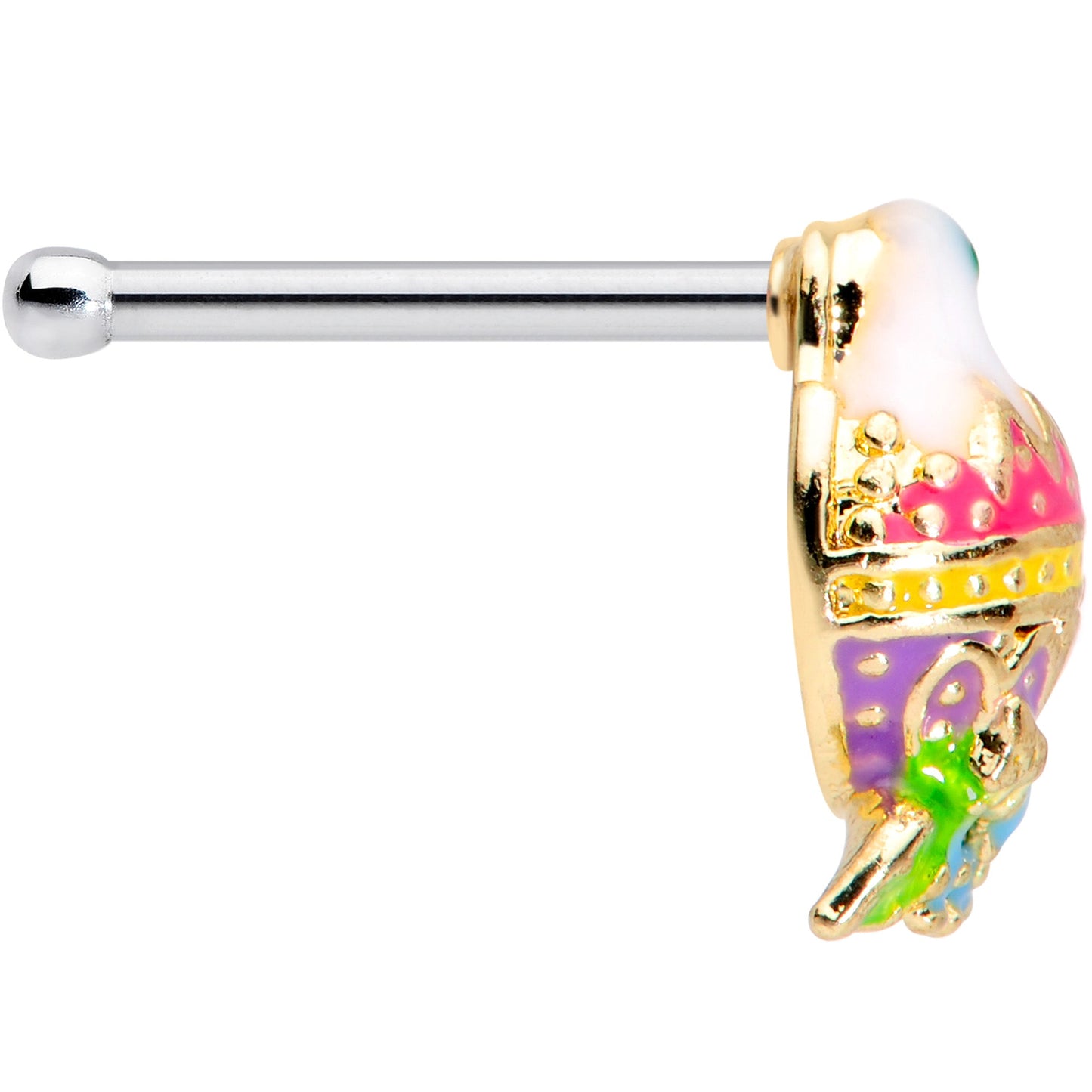 20 Gauge 1/4 Yellow Pink Hatched Easter Chick Nose Bone