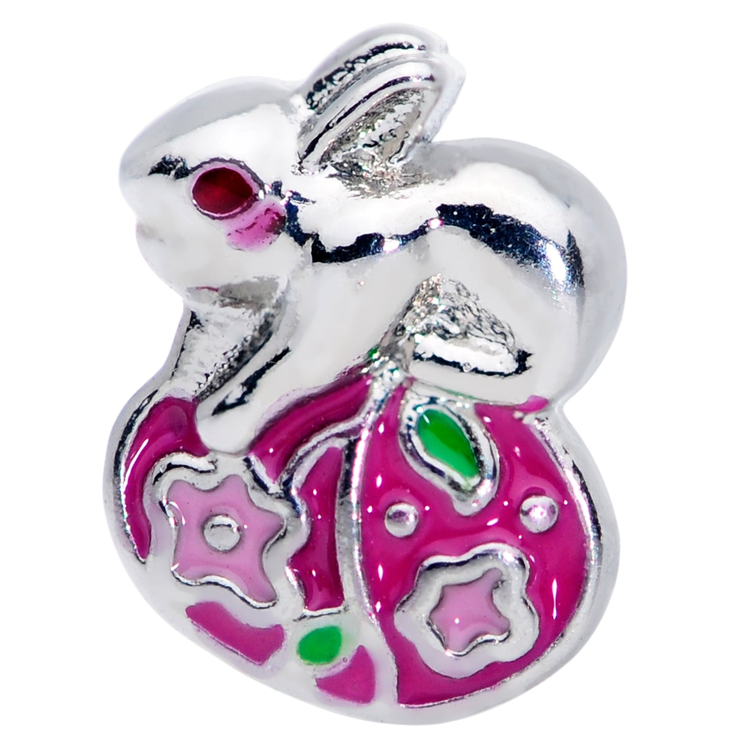 20 Gauge 1/4 Pink Gem Pink Easter Egg Easter Bunny Nose Bone