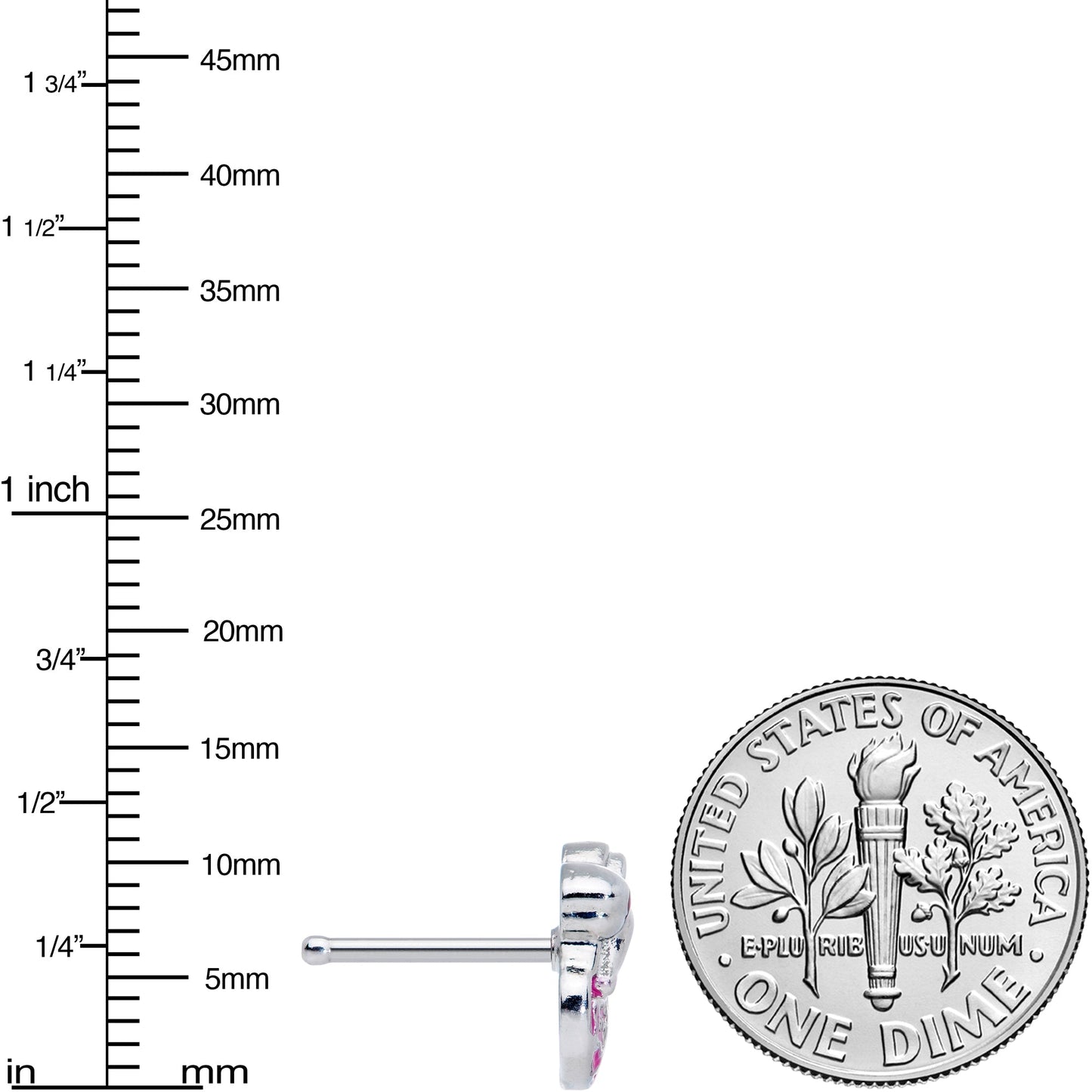 20 Gauge 1/4 Pink Gem Pink Easter Egg Easter Bunny Nose Bone