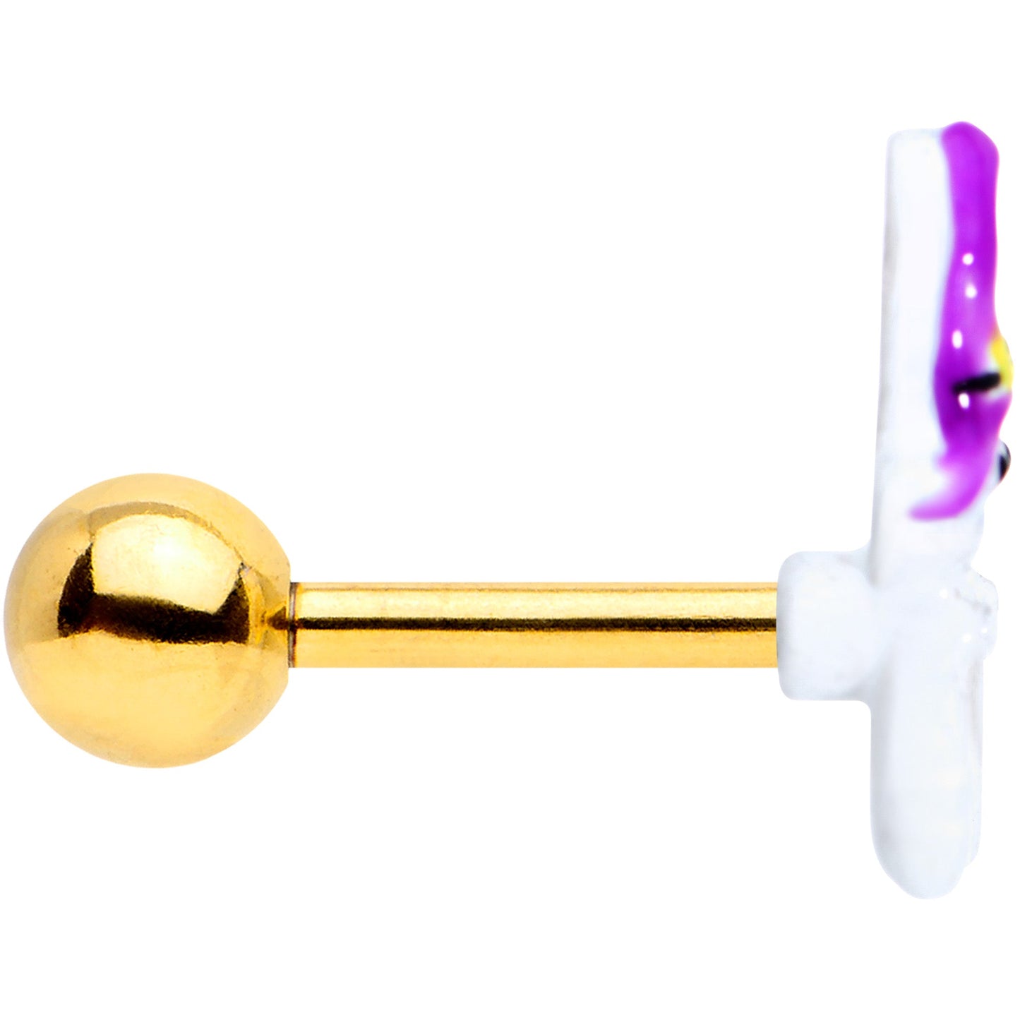 16 Gauge 1/4 Gold Tone Ghost Witch Halloween Cartilage Tragus Earring