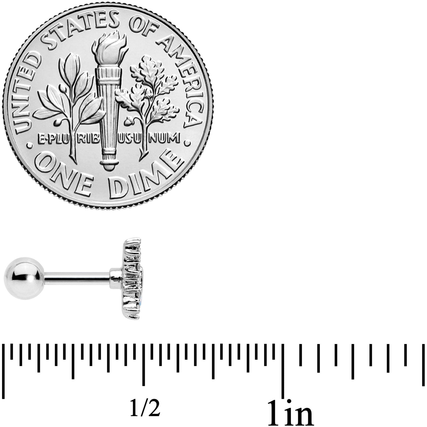 16 Gauge 1/4 Clear Gem Glam Butterfly Cartilage Tragus Earring