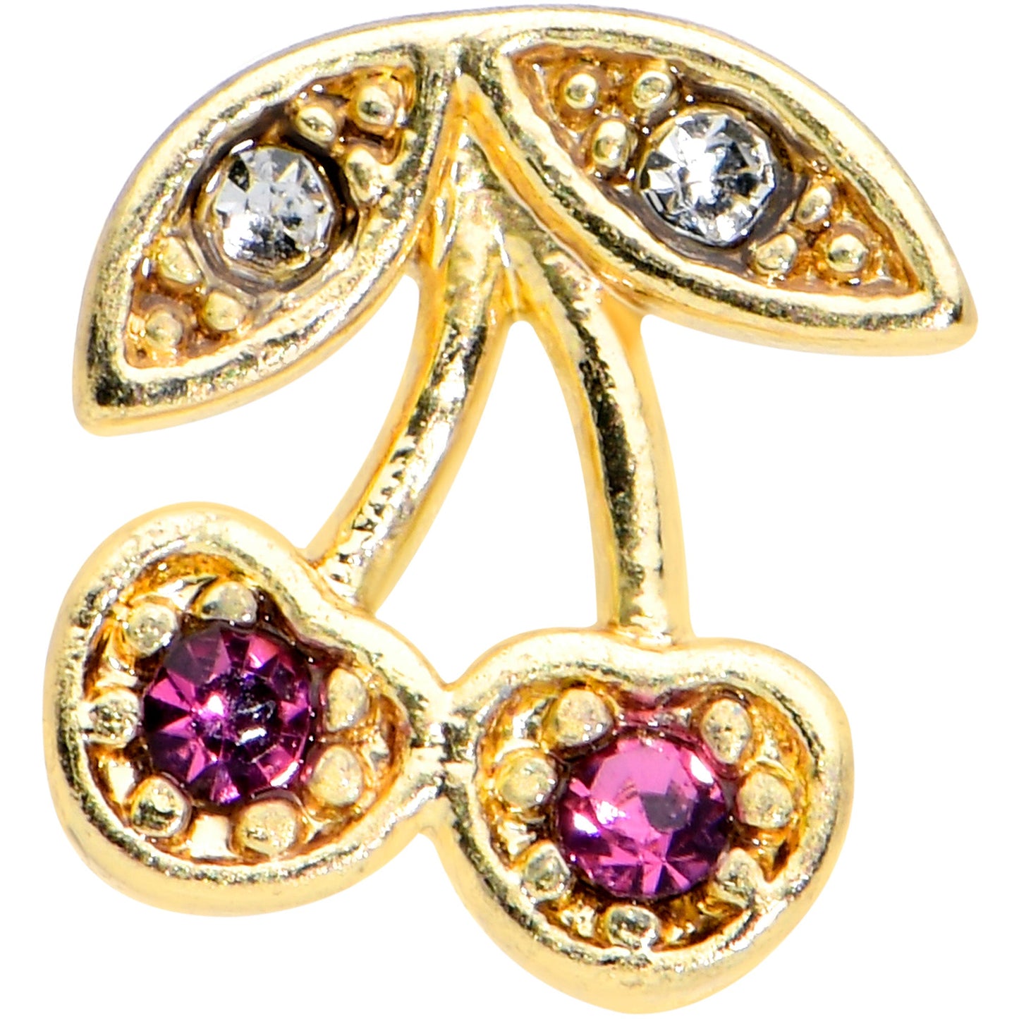 16 Gauge 5/16 Clear Purple Gem Gold Tone Very Cherry Labret Tragus