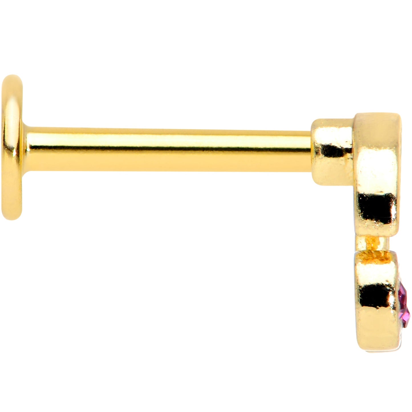16 Gauge 5/16 Clear Purple Gem Gold Tone Very Cherry Labret Tragus